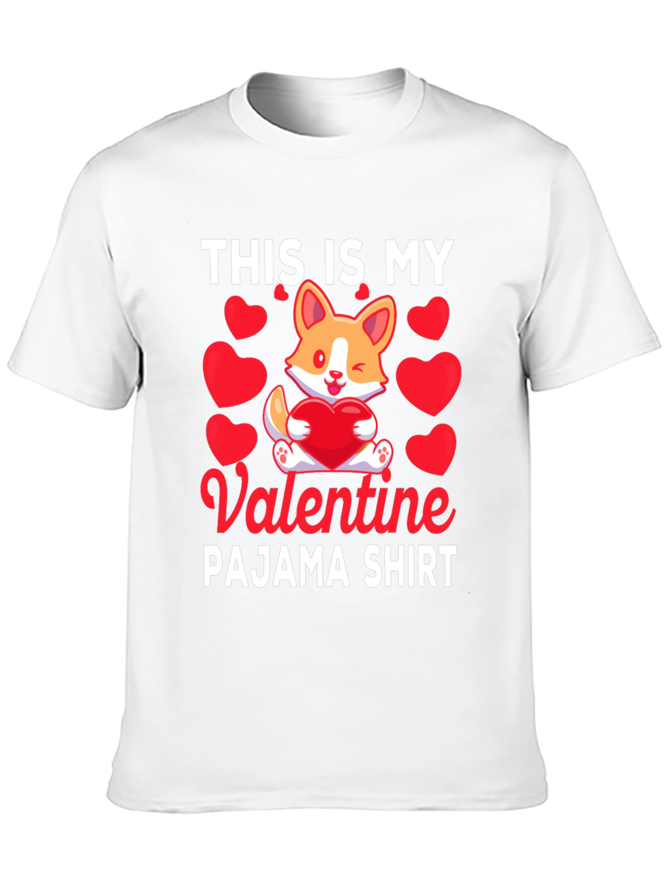Valentine Corgi Pajama Shirt