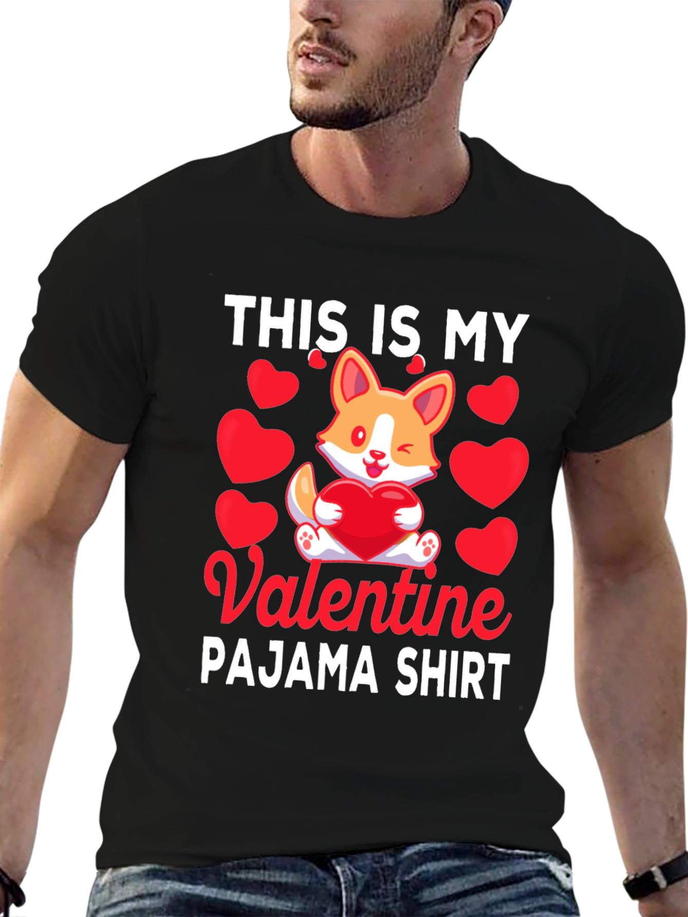 Valentine Corgi Pajama Shirt