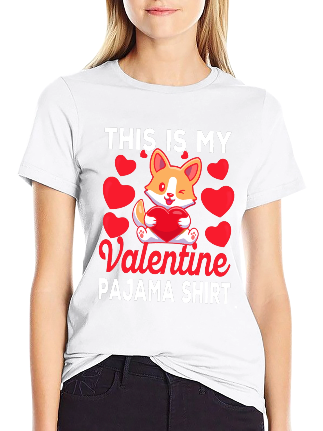 Valentine Corgi Pajama Shirt