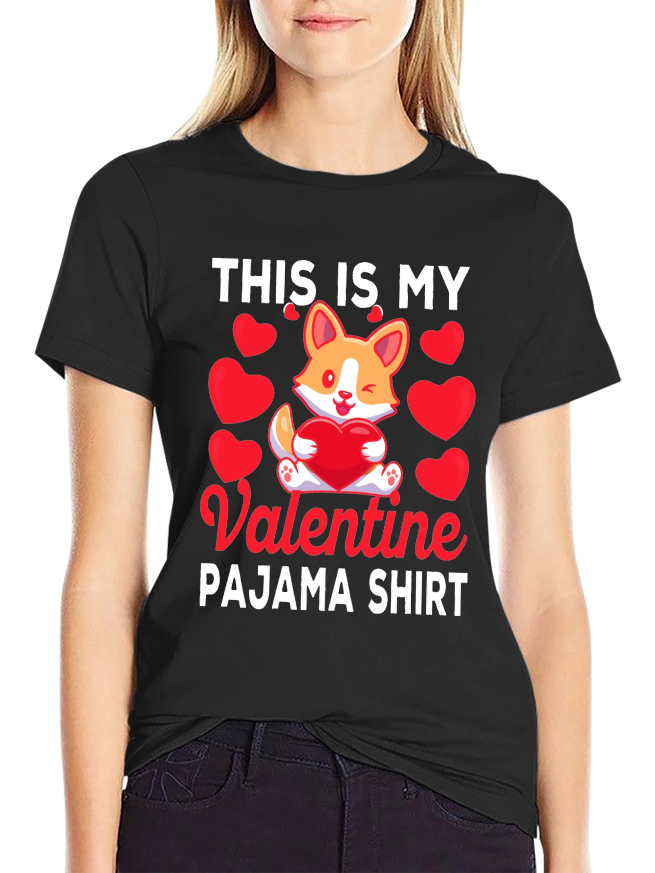 Valentine Corgi Pajama Shirt
