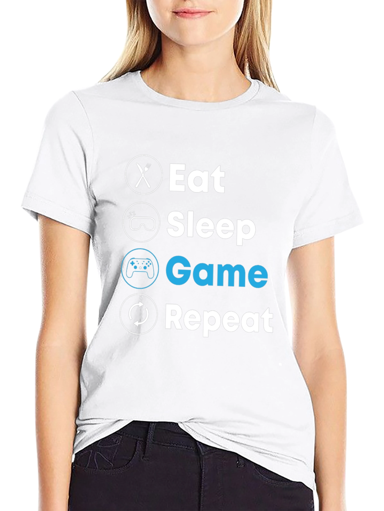 Eat Sleep Game Repeat T-Shirt - Gamer Lifestyle Tee