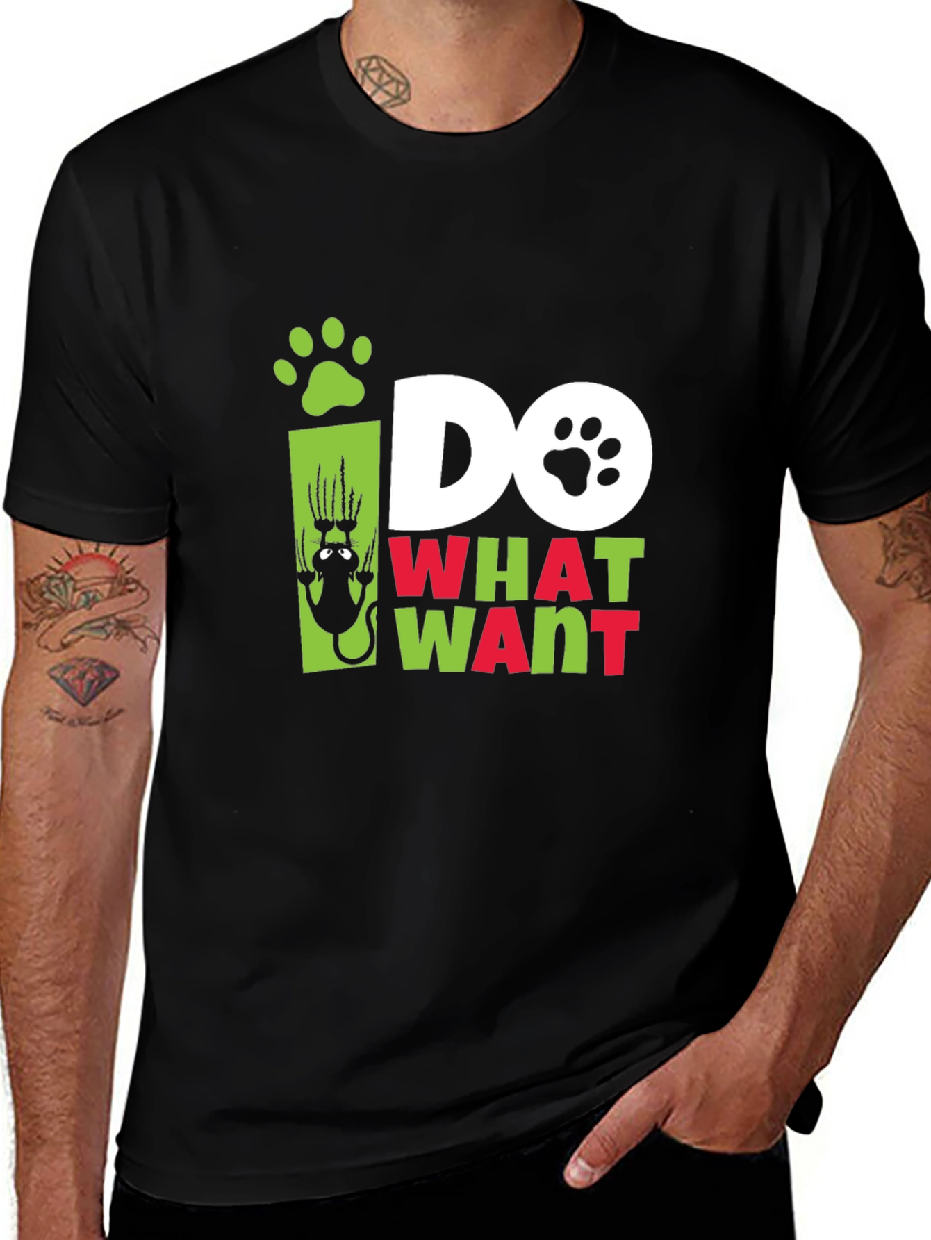 Do What I Want Cat Paw Print Graphic Tee