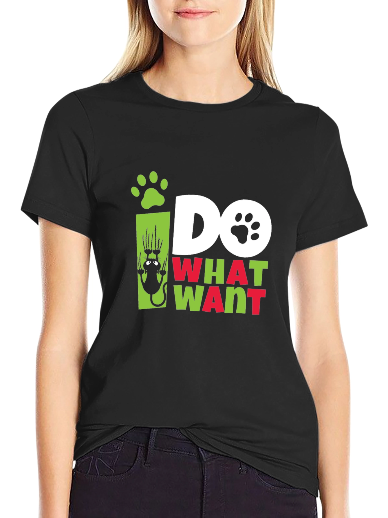 Do What I Want Cat Paw Print Graphic Tee