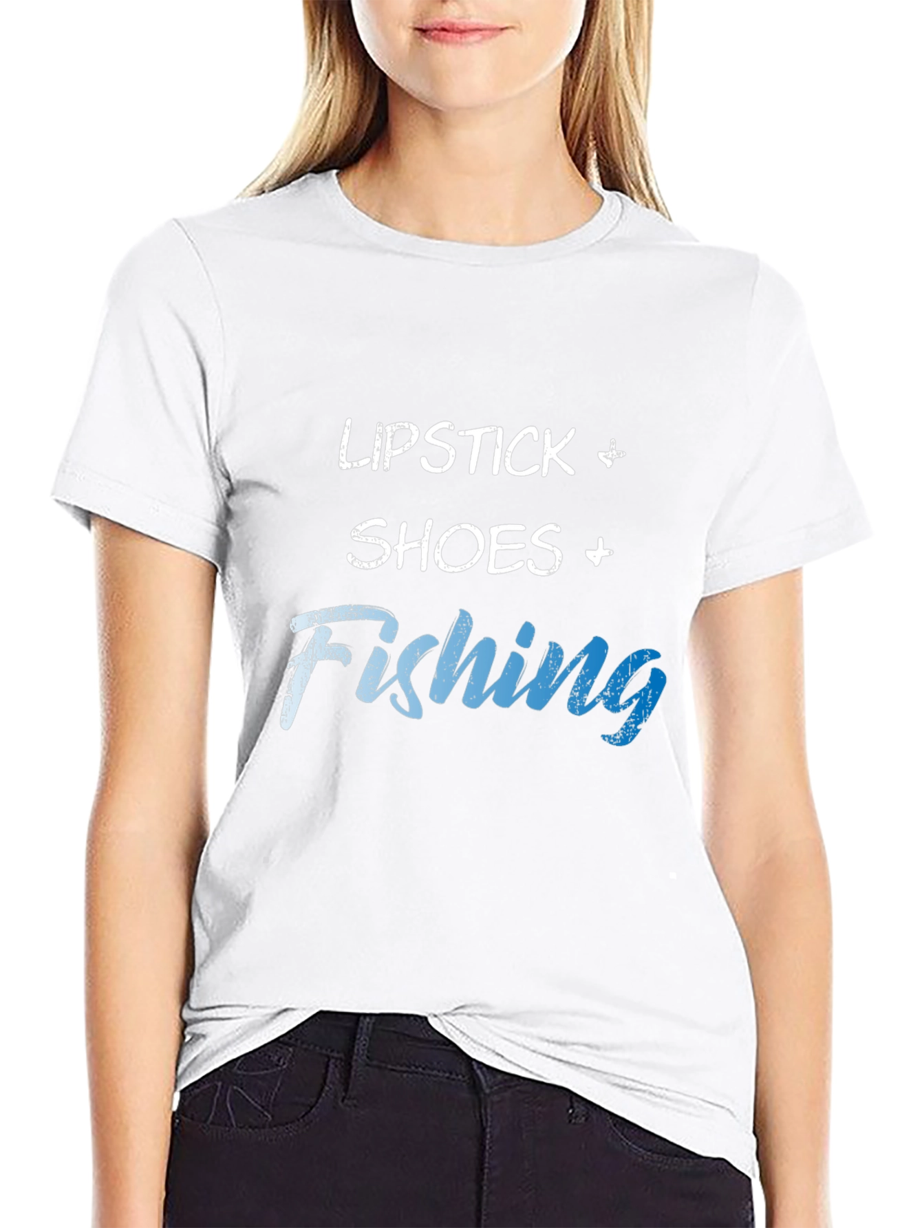 Lipstick Shoes Fishing Graphic Tee