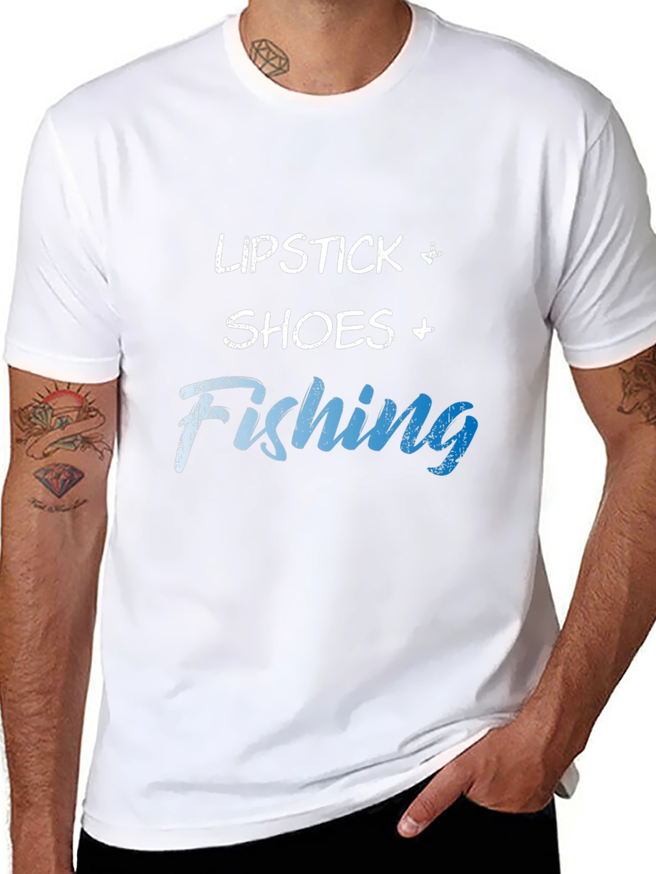 Lipstick Shoes Fishing Graphic Tee