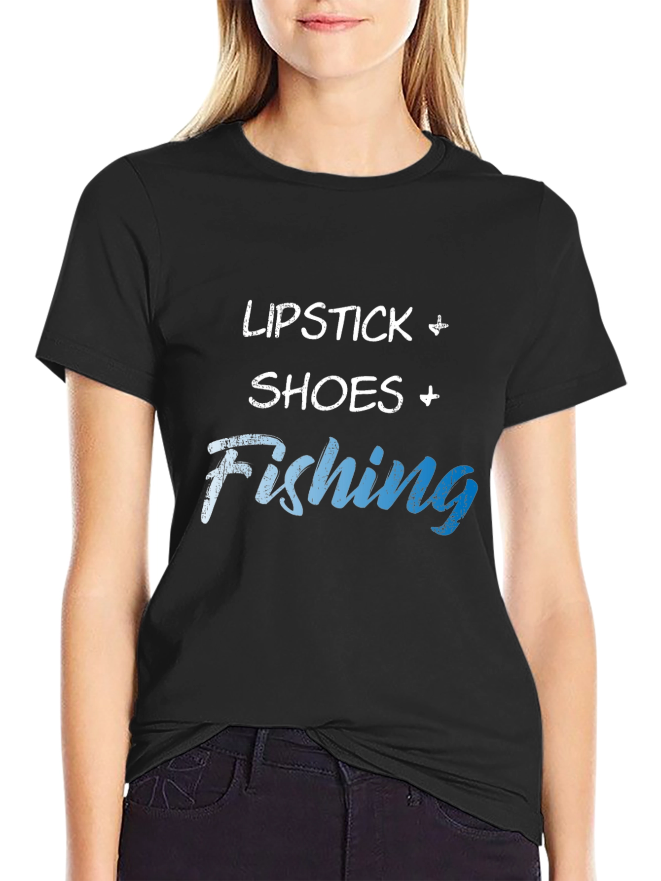 Lipstick Shoes Fishing Graphic Tee