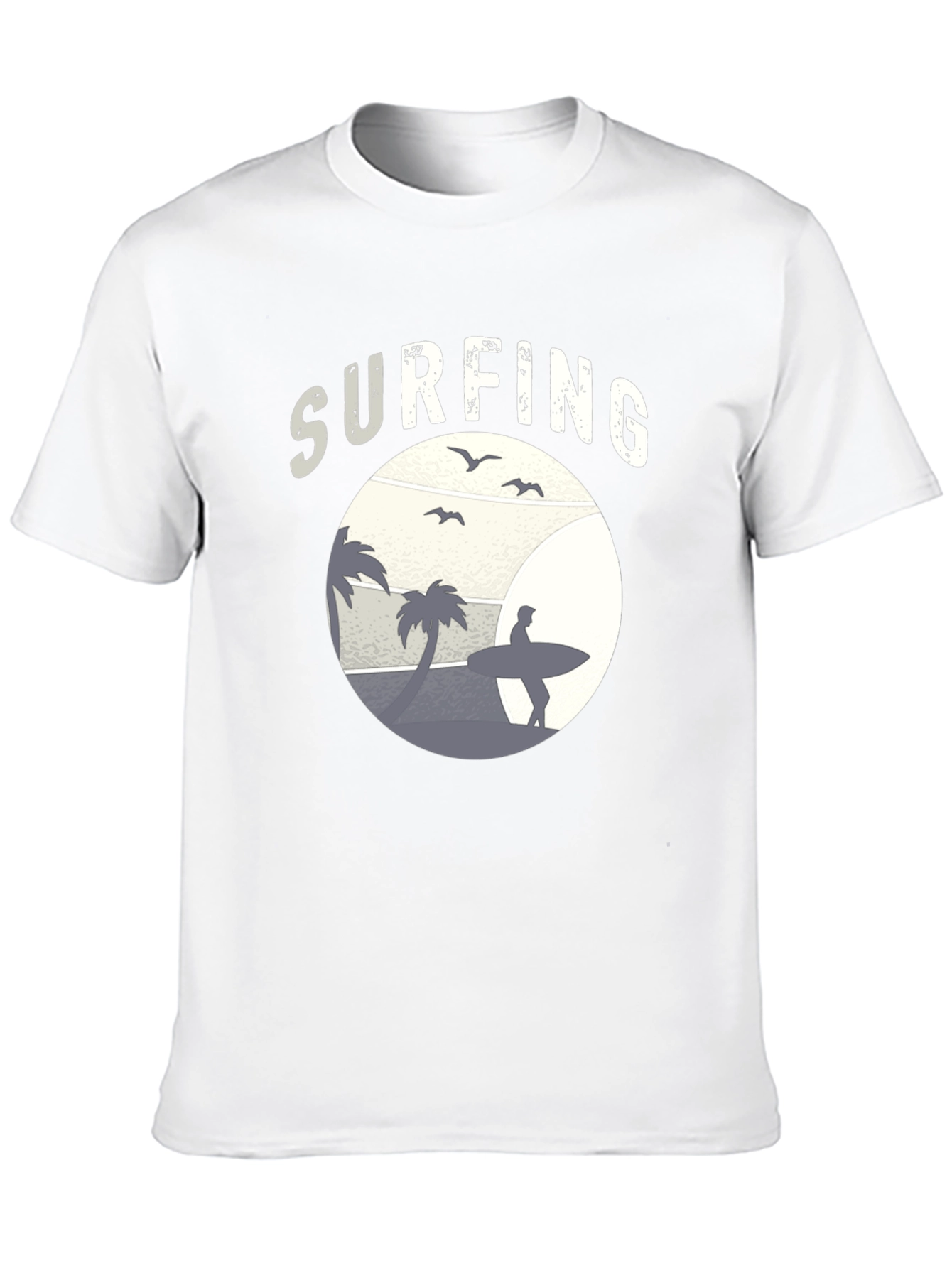 Surfing Graphic Tee - Beach Vibes Cotton T-Shirt