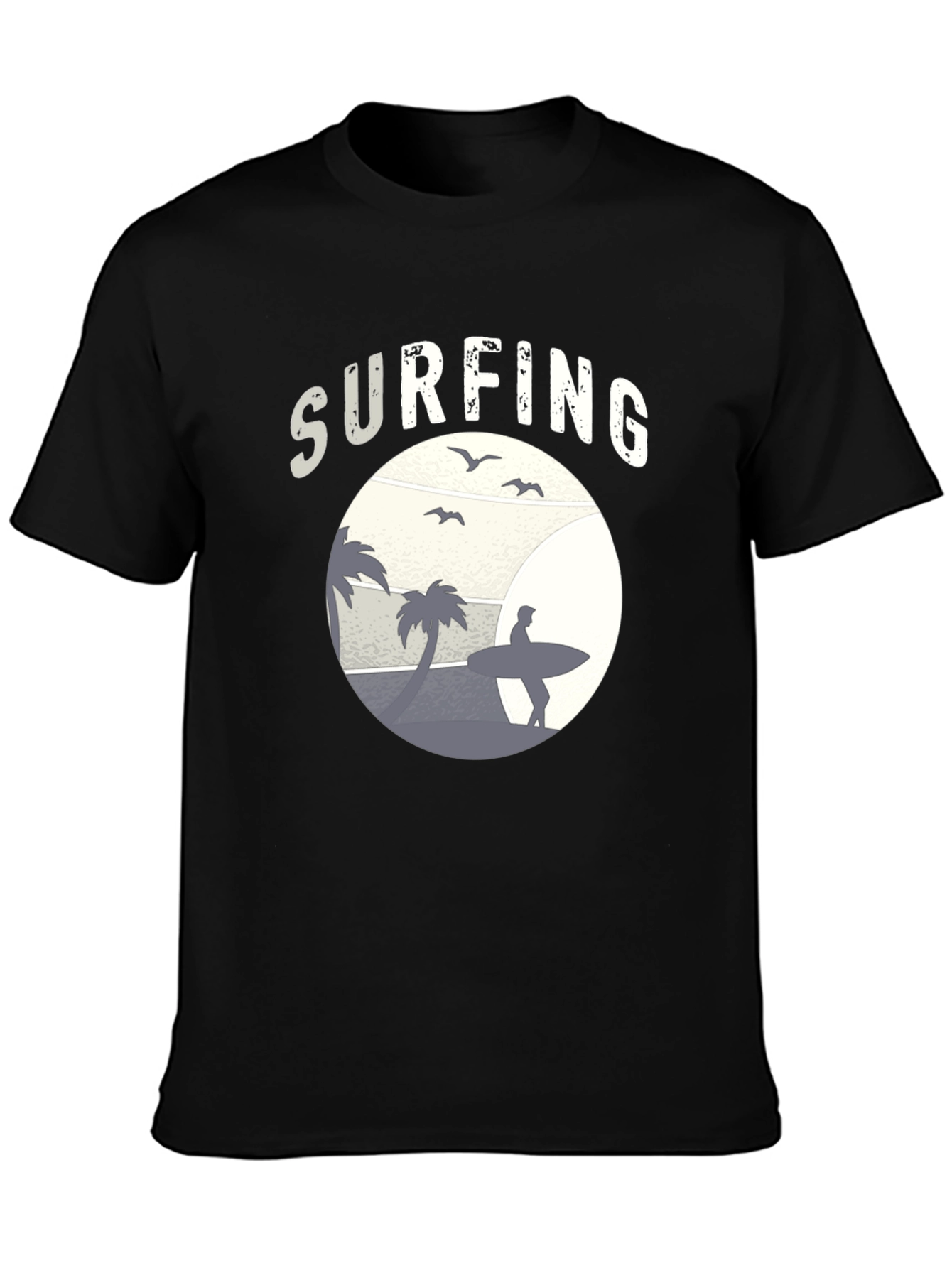 Surfing Graphic Tee - Beach Vibes Cotton T-Shirt