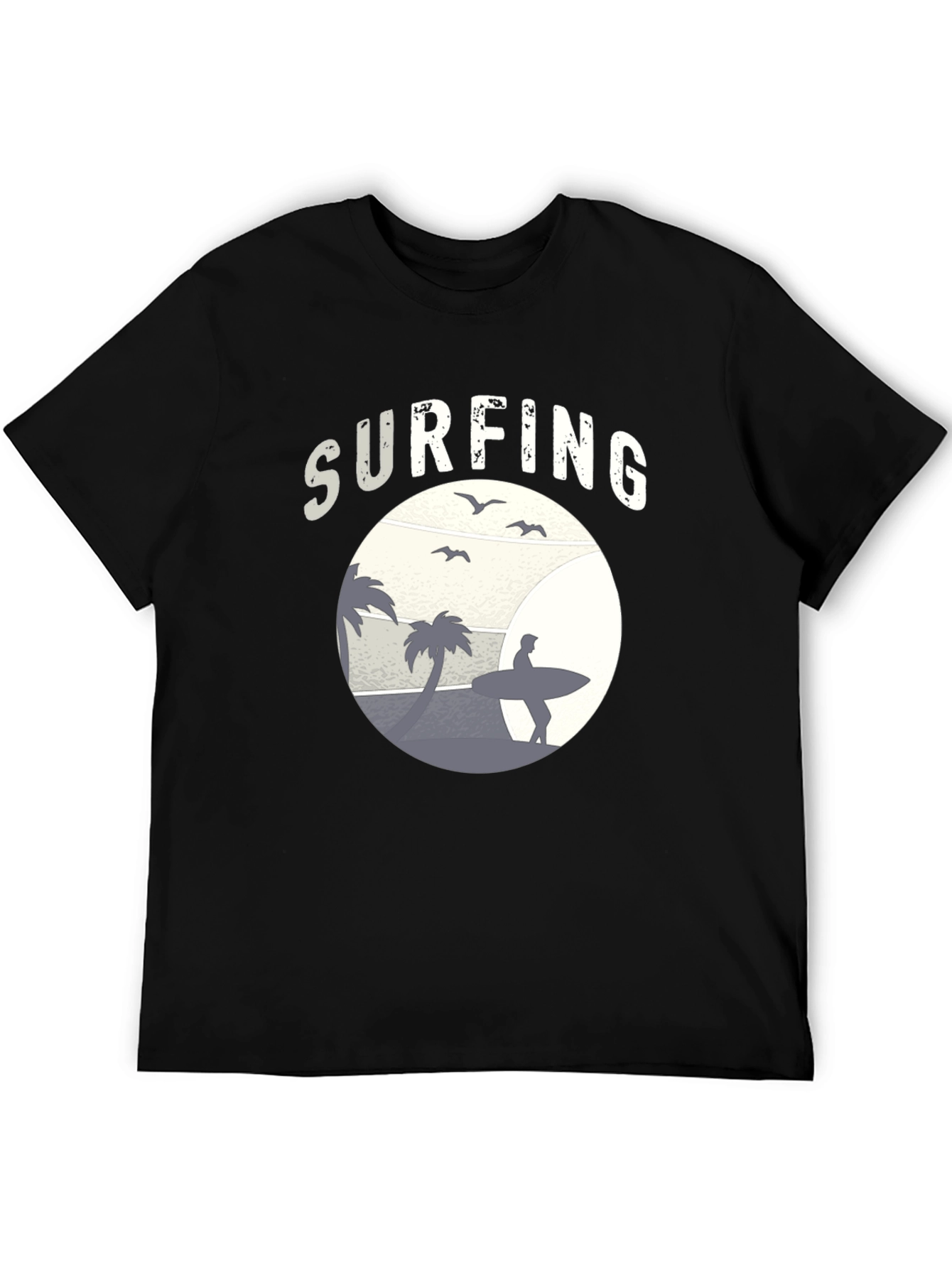 Surfing Graphic Tee - Beach Vibes Cotton T-Shirt