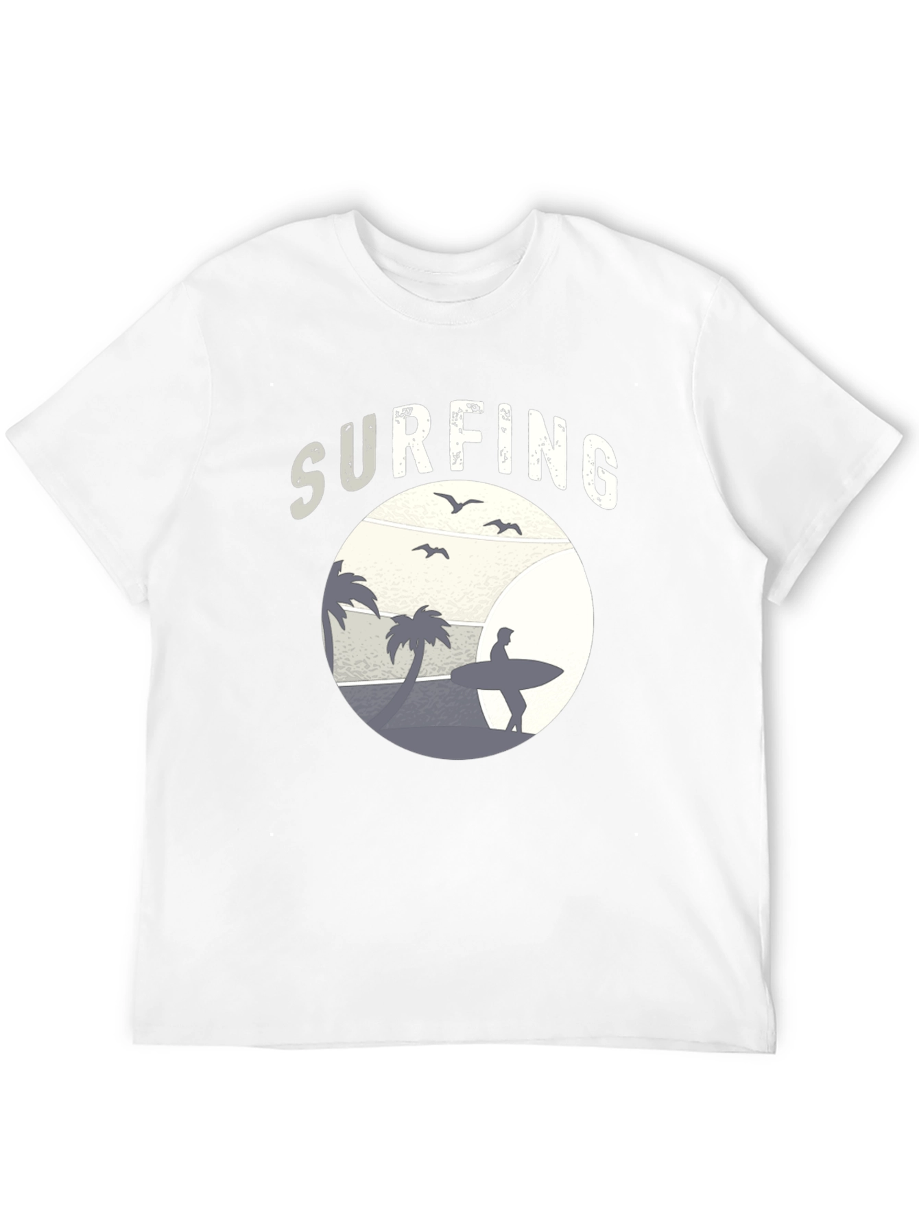 Surfing Graphic Tee - Beach Vibes Cotton T-Shirt