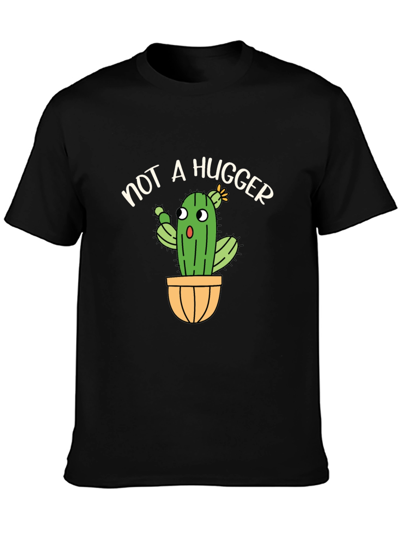 Not A Hugger Cactus T-Shirt Funny Graphic Tee