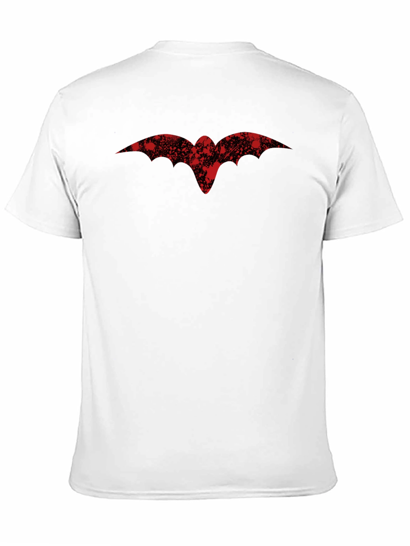 Distressed Red Bat Logo Black T-Shirt