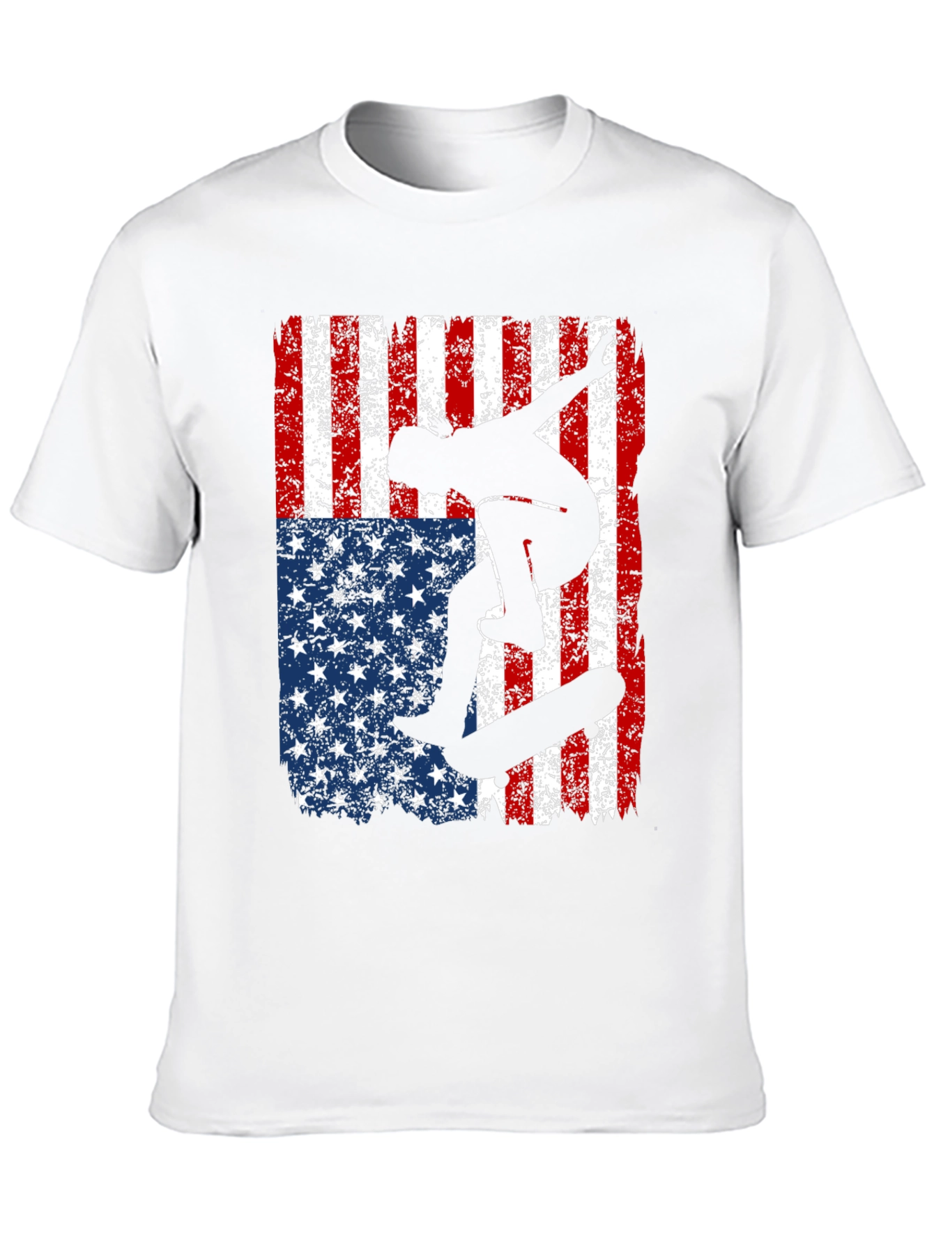 Skateboarder American Flag Graphic T-Shirt