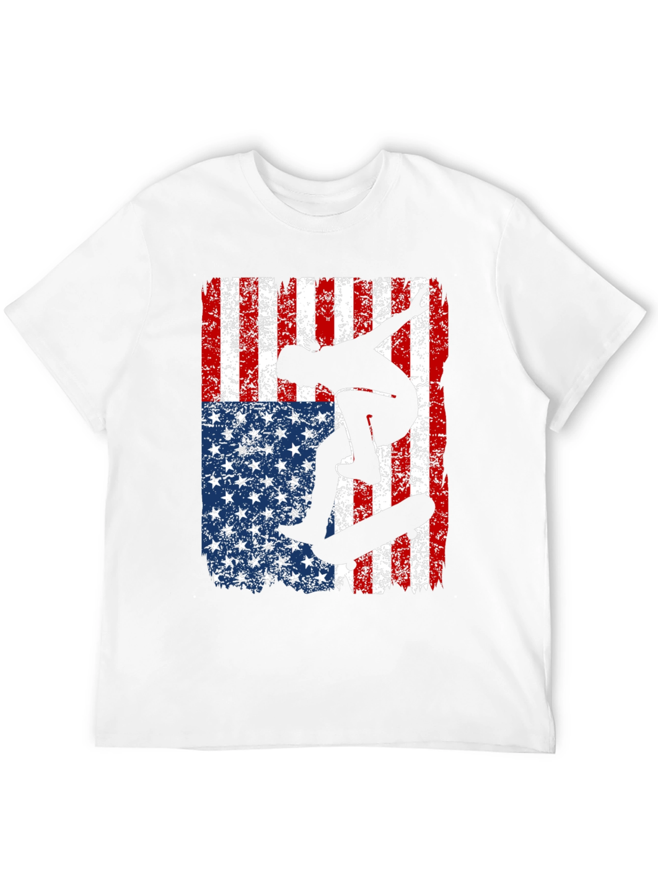 Skateboarder American Flag Graphic T-Shirt