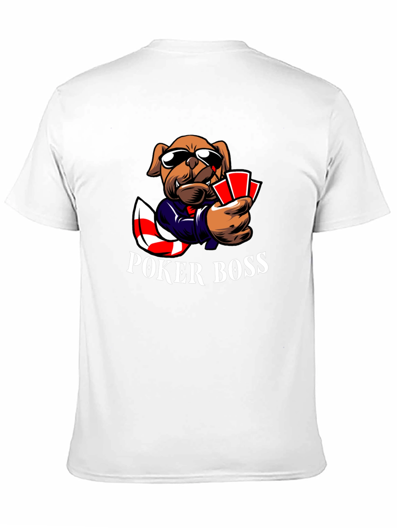 Poker Boss Dog Graphic T-Shirt - Playful Design