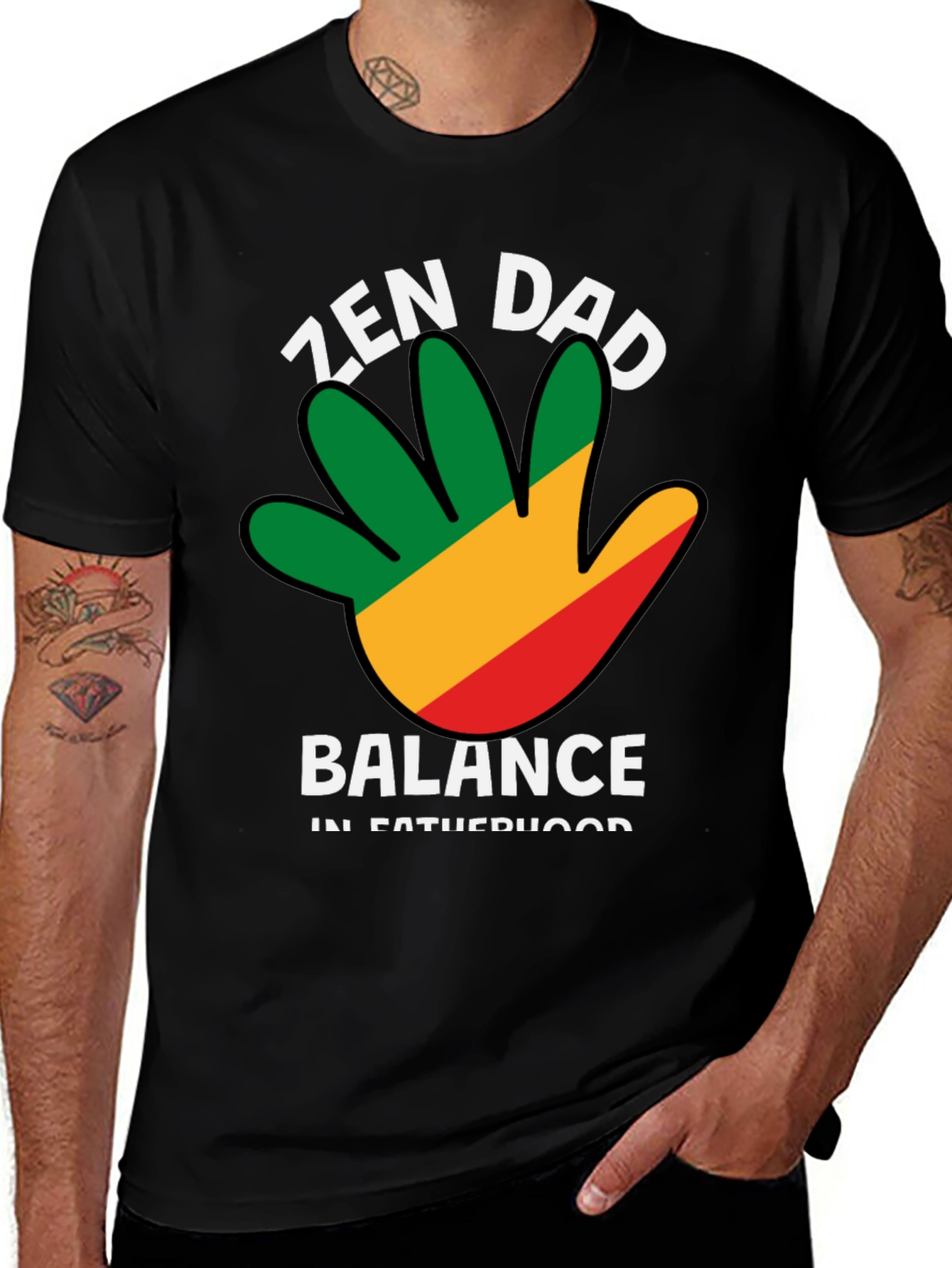 Zen Dad Balance T-Shirt - Fatherhood Harmony
