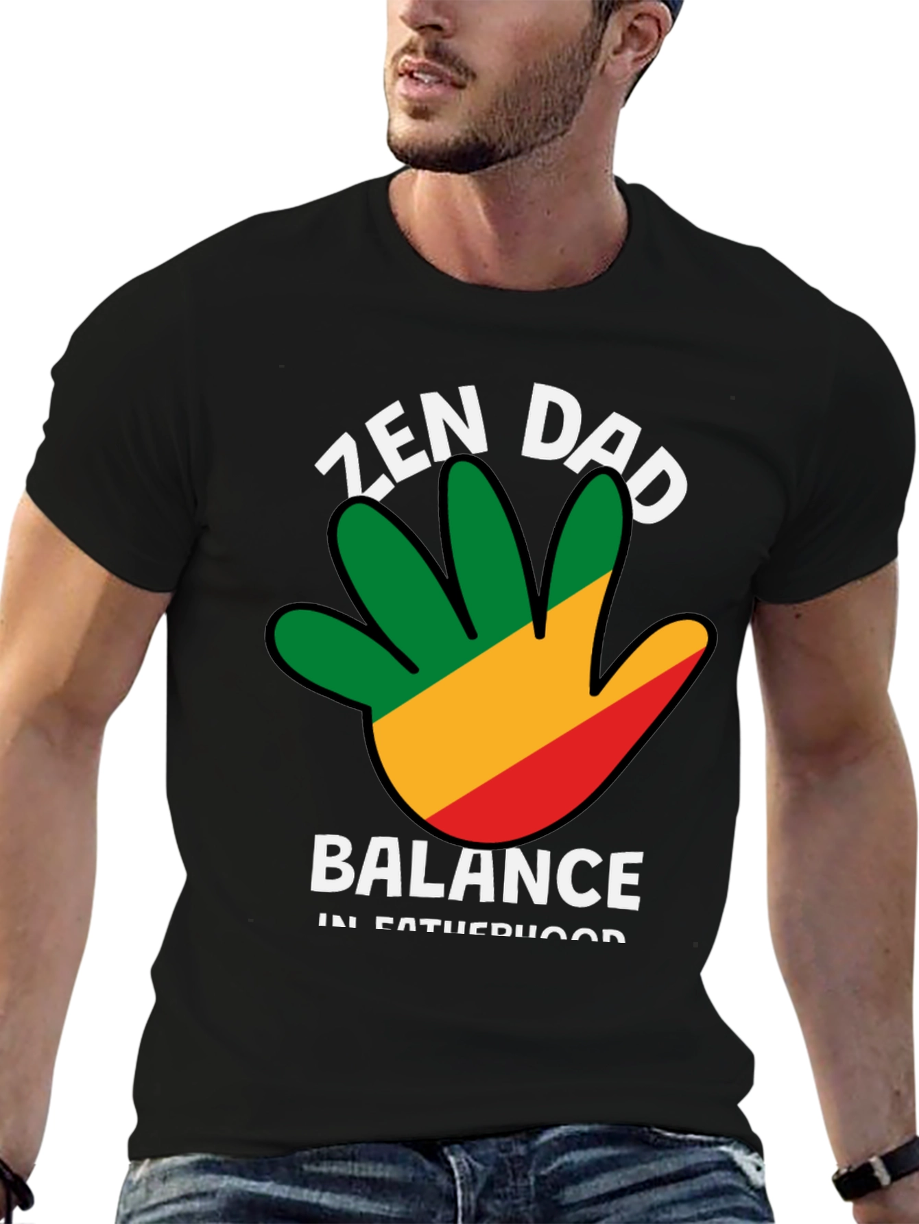 Zen Dad Balance T-Shirt - Fatherhood Harmony