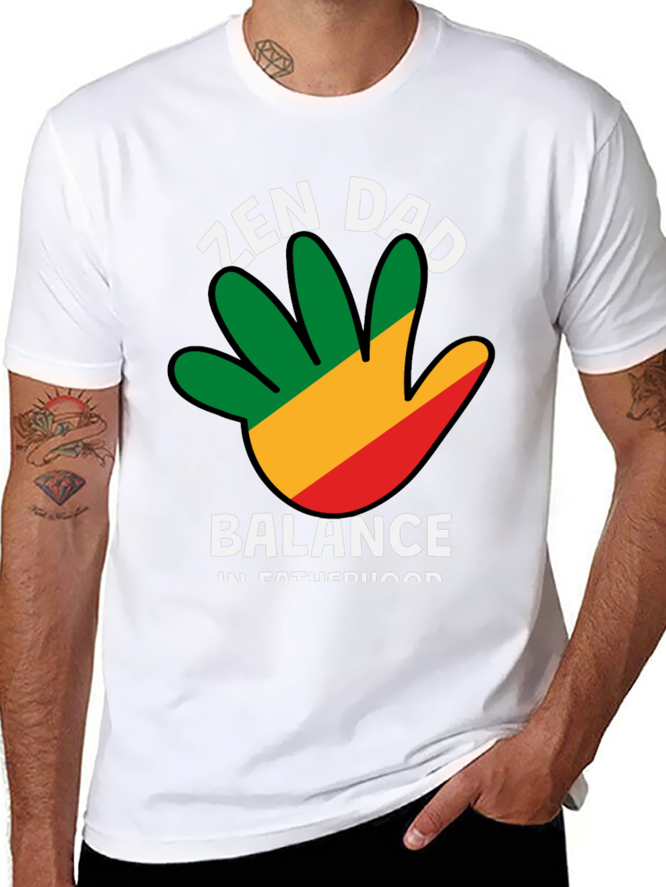 Zen Dad Balance T-Shirt - Fatherhood Harmony