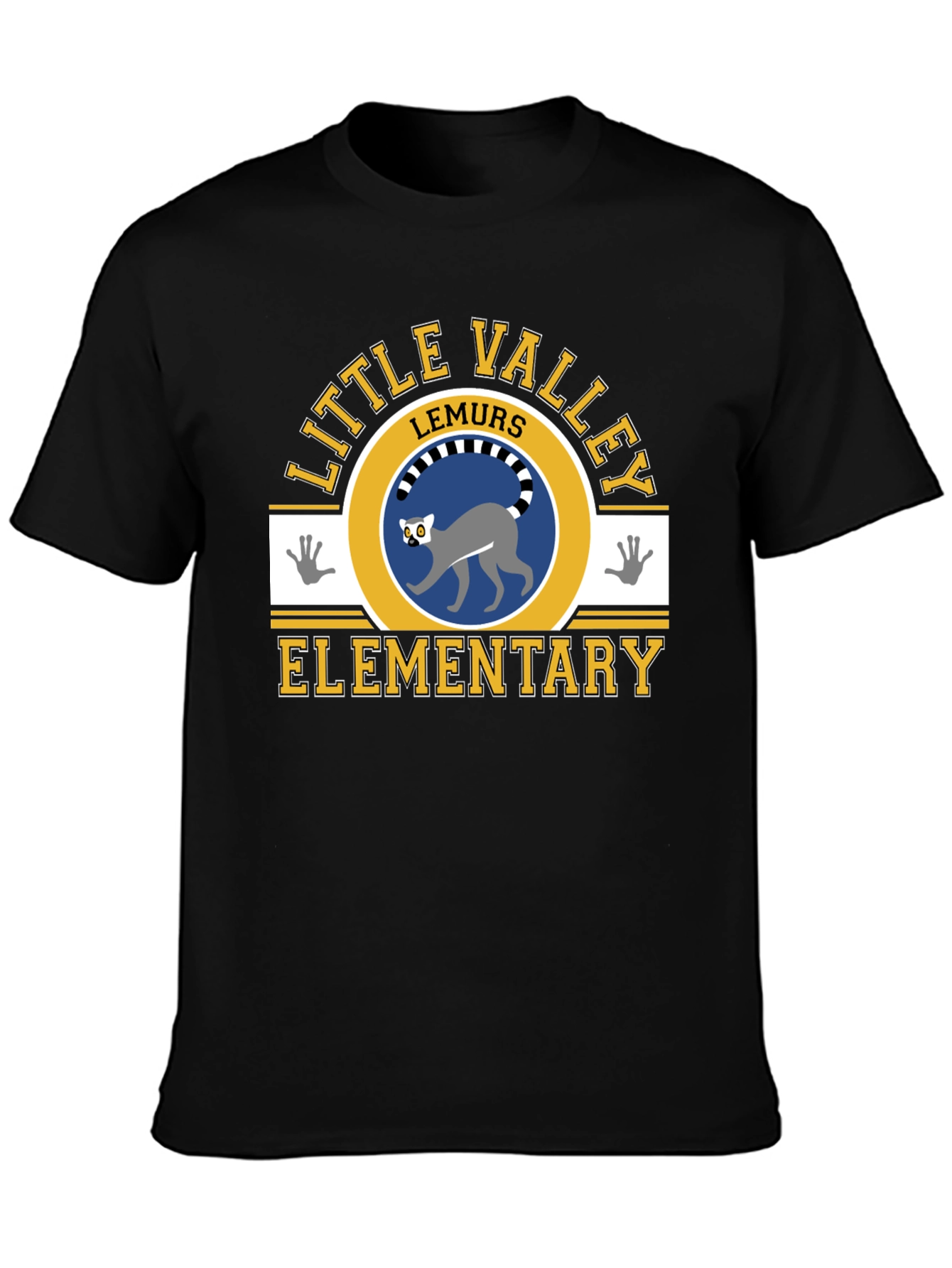 Little Valley Lemurs Elementary Black T-Shirt