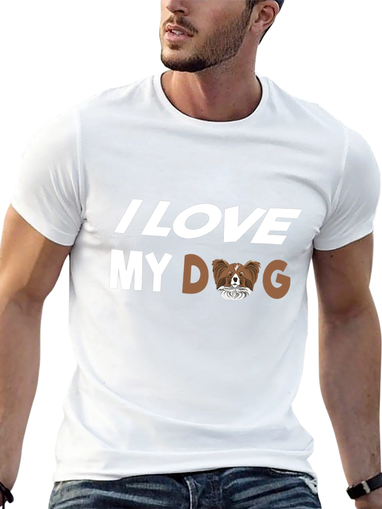 I Love My Dog Papillon Breed T-Shirt