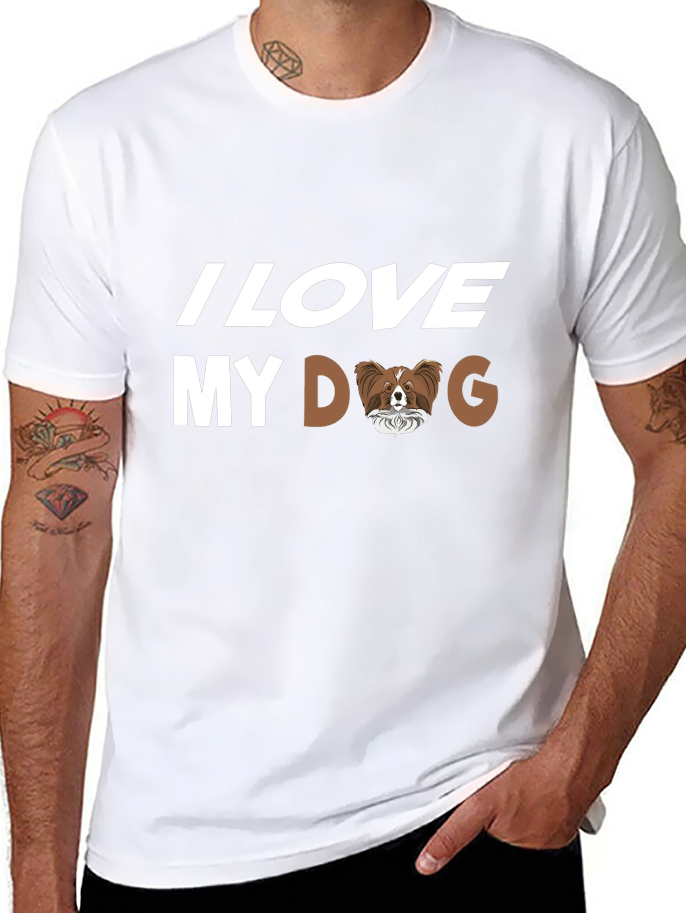 I Love My Dog Papillon Breed T-Shirt