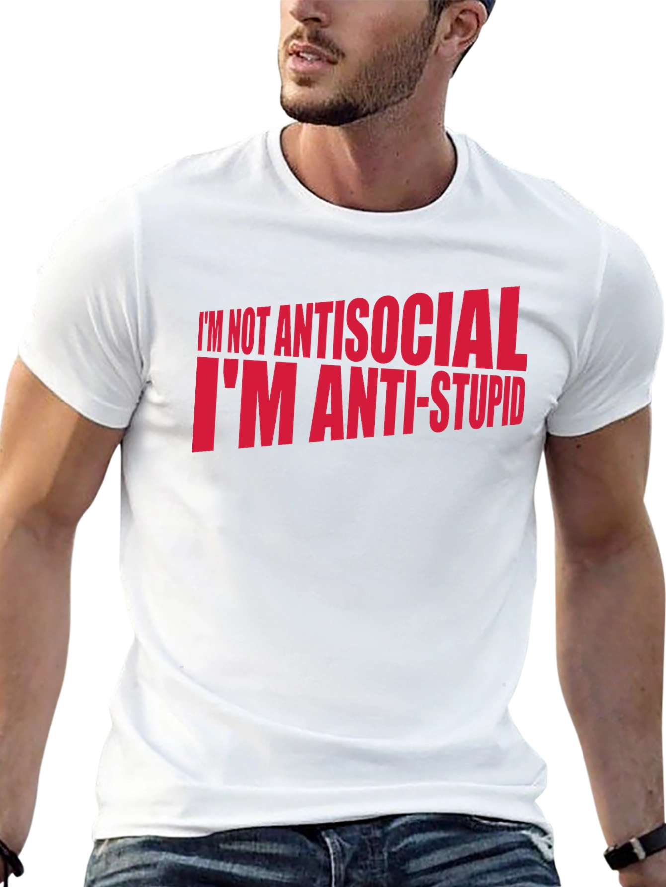 Anti-Stupid Graphic Tee - Black Humor T-Shirt