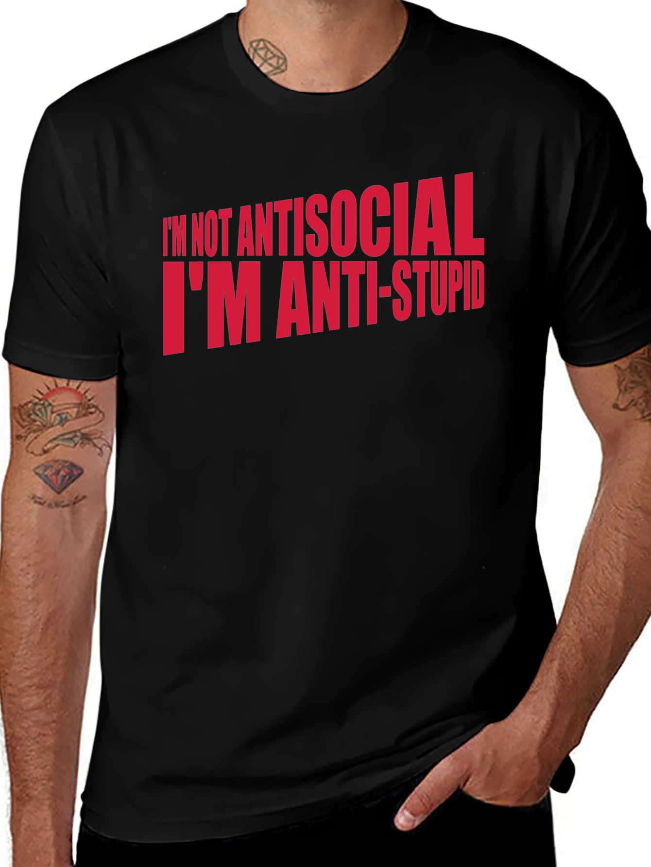 Anti-Stupid Graphic Tee - Black Humor T-Shirt