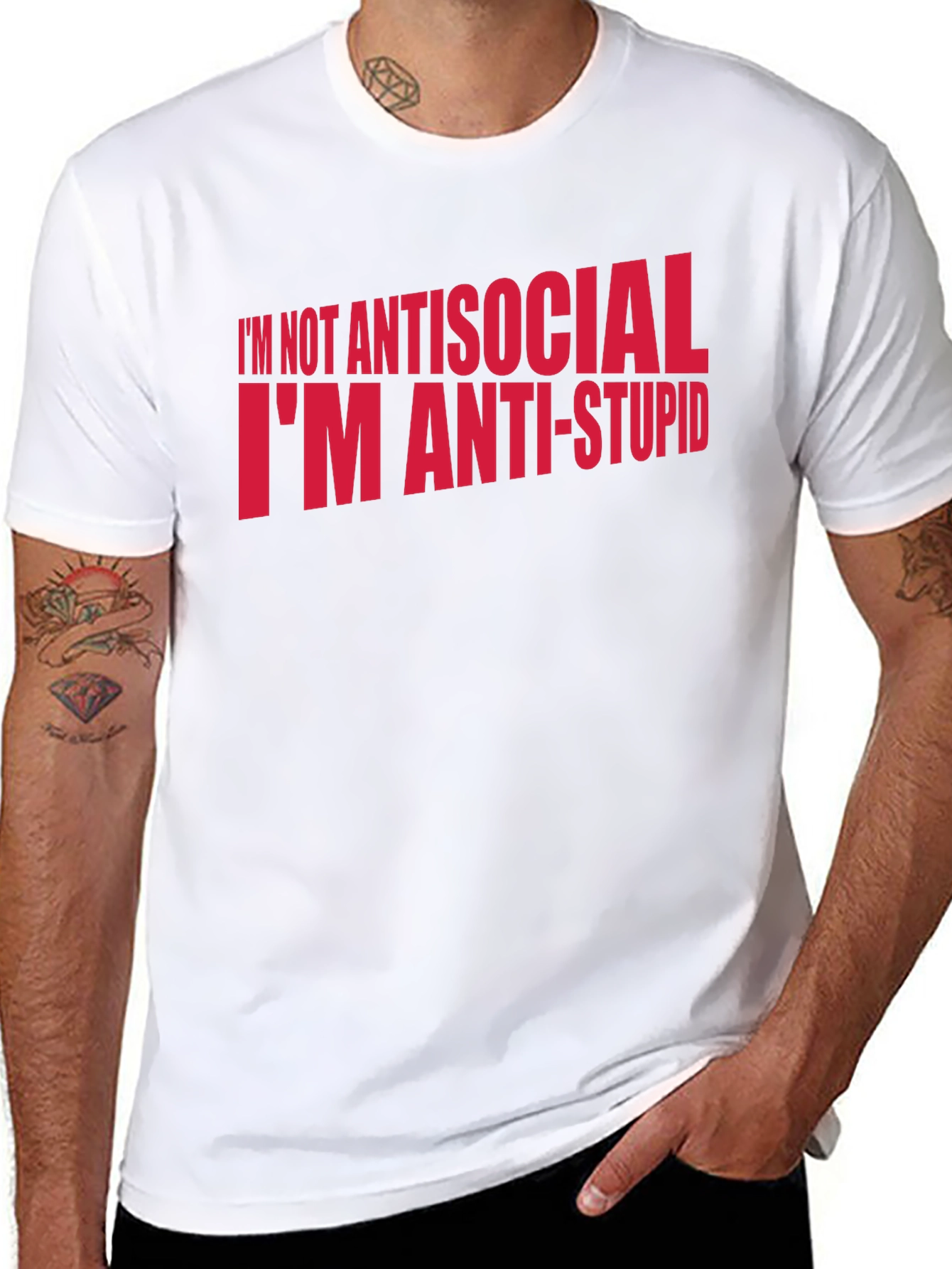 Anti-Stupid Graphic Tee - Black Humor T-Shirt