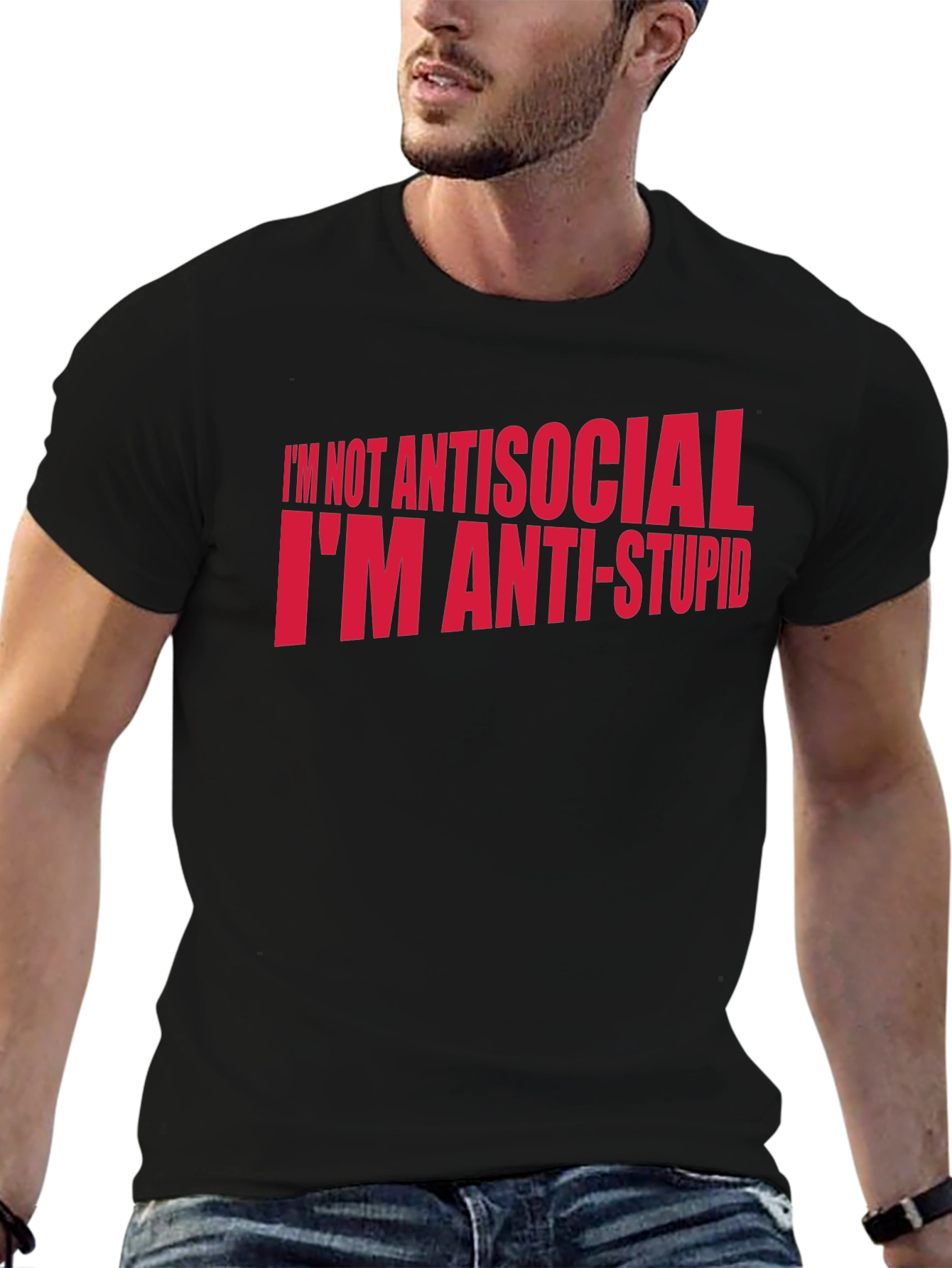 Anti-Stupid Graphic Tee - Black Humor T-Shirt