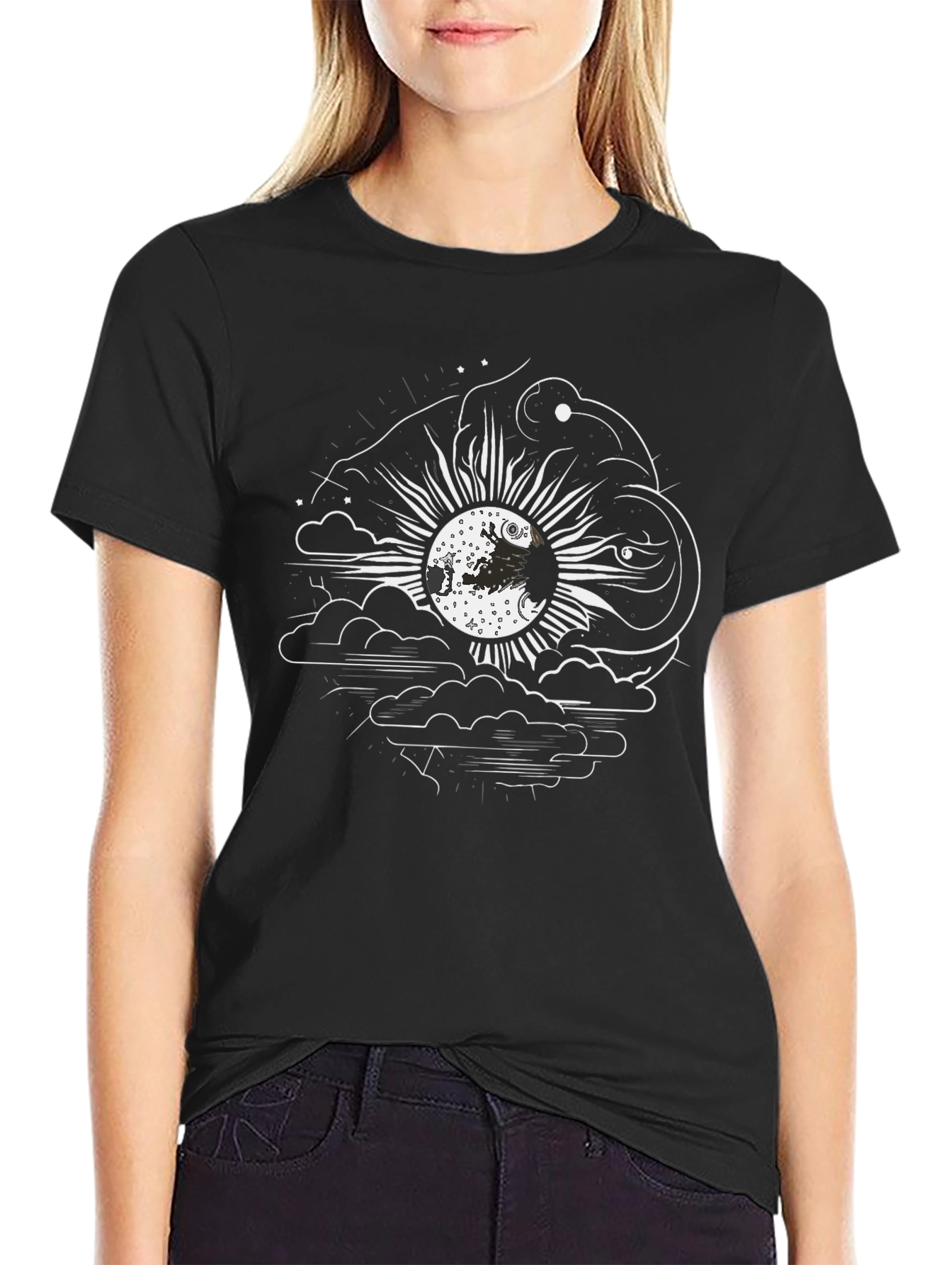 Mens Graphic Tee - Moon Elephant Design