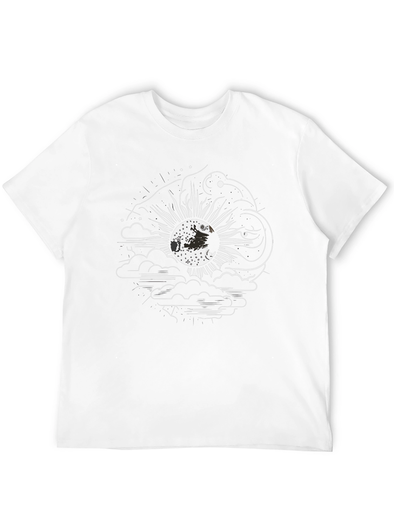 Mens Graphic Tee - Moon Elephant Design