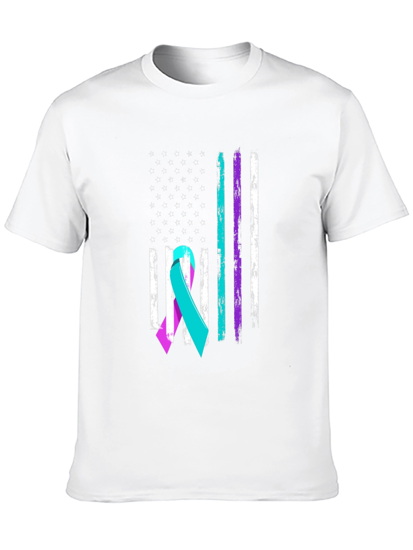 Awareness Ribbon Flag Graphic Tee - Black