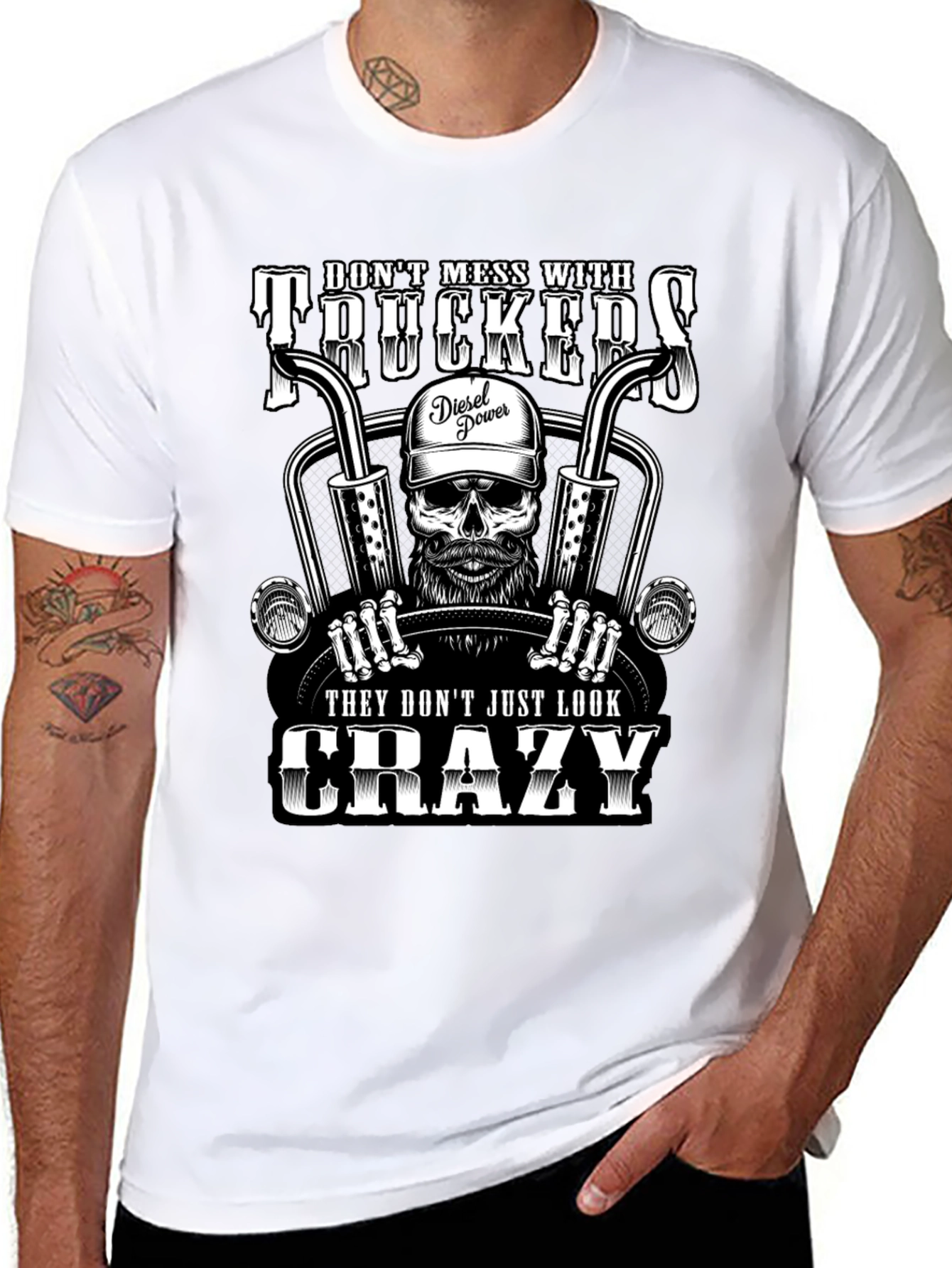 Dont Mess With Truckers Skeleton T-Shirt