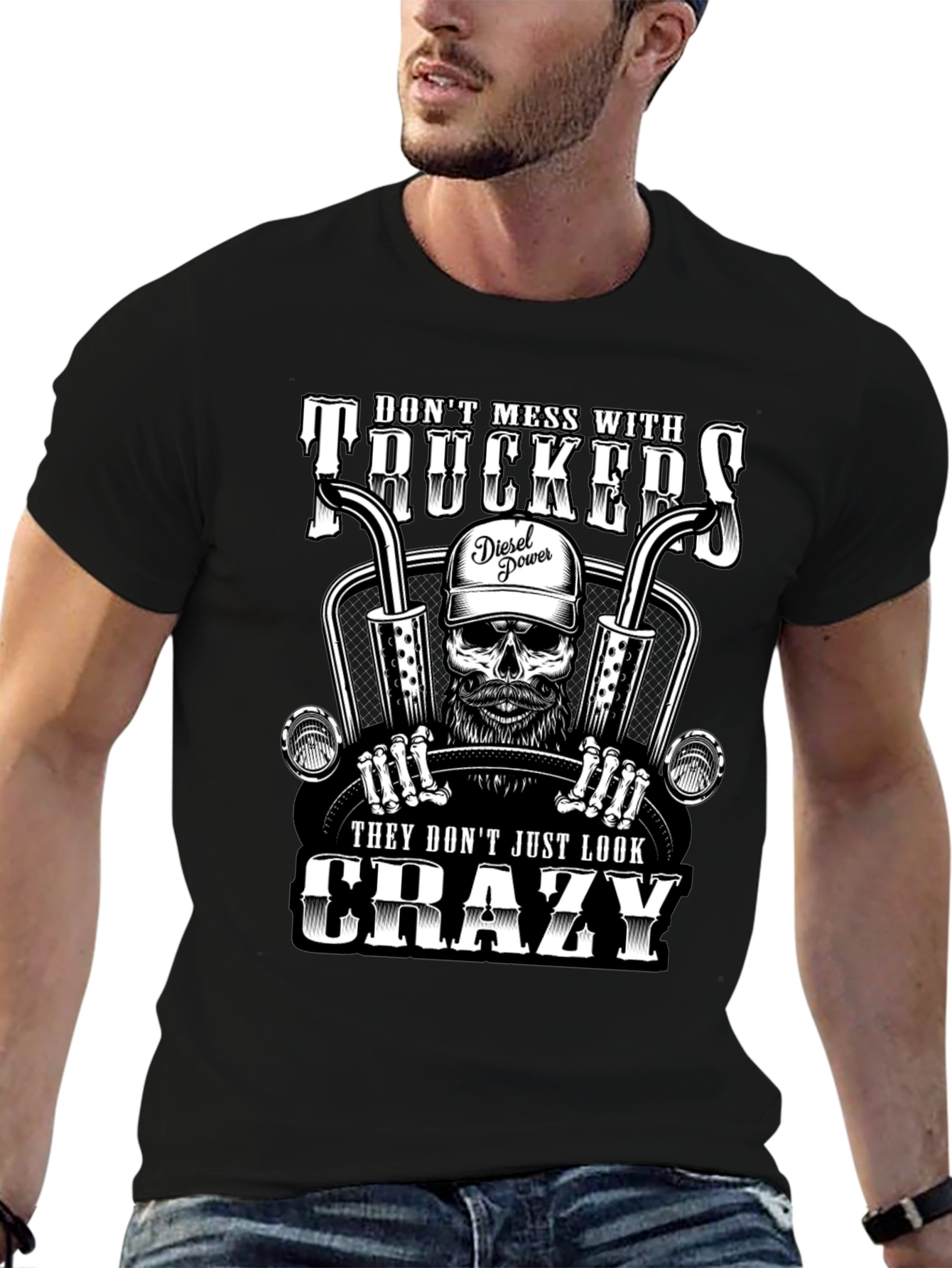 Dont Mess With Truckers Skeleton T-Shirt