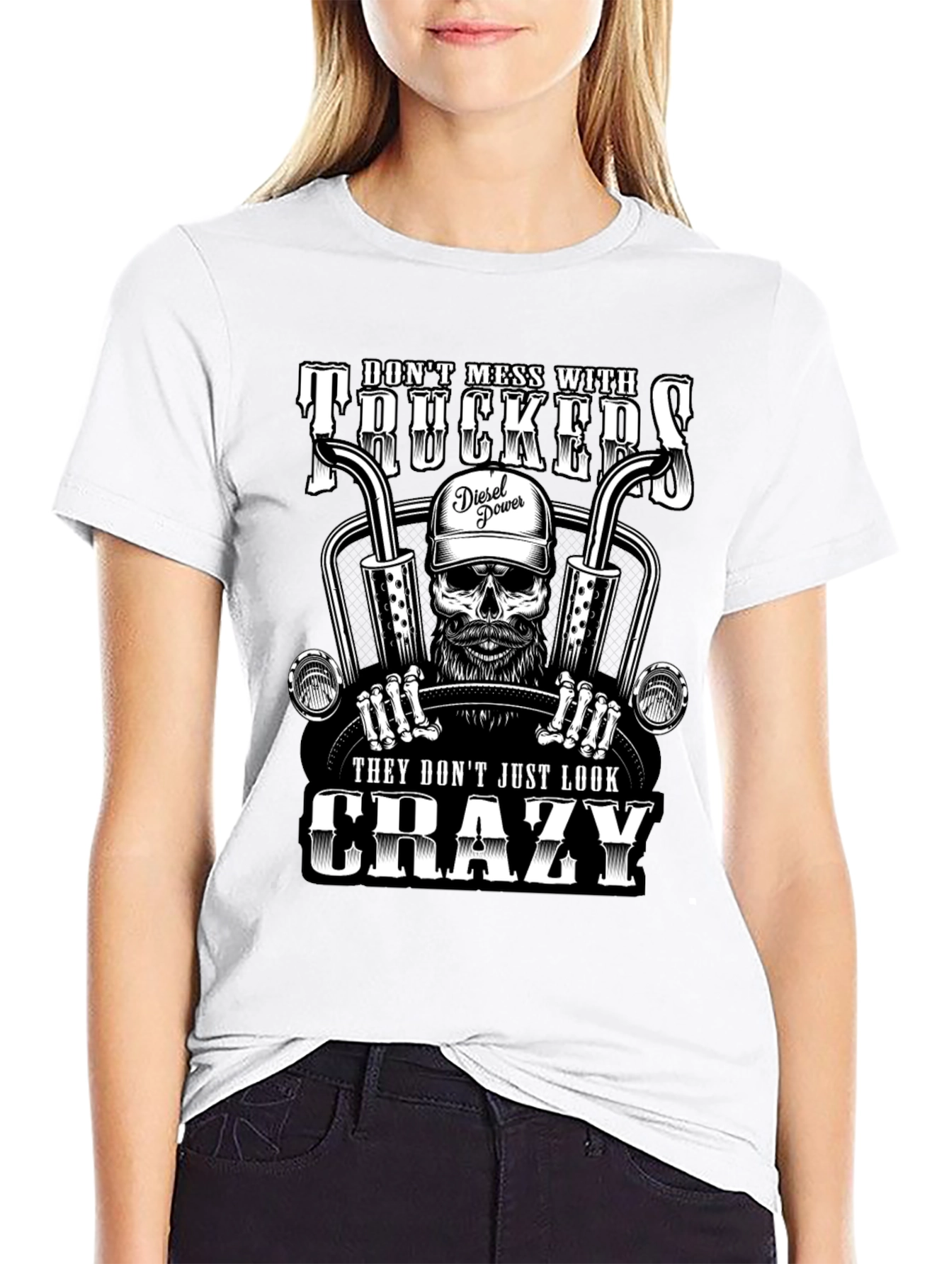 Dont Mess With Truckers Skeleton T-Shirt