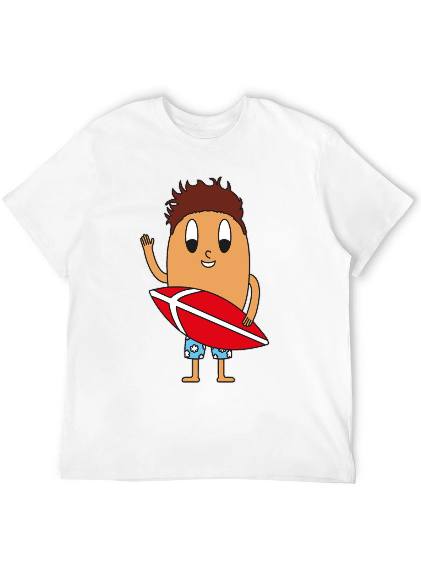 Funny Surfing Egg Cartoon Graphic T-Shirt