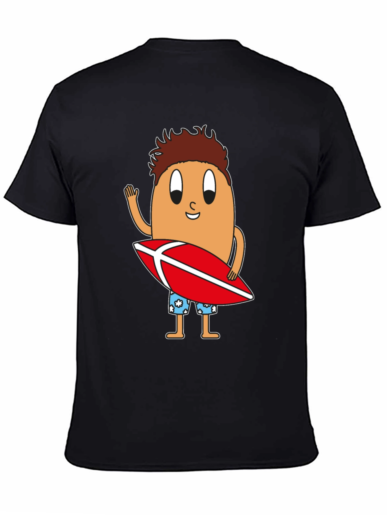 Funny Surfing Egg Cartoon Graphic T-Shirt