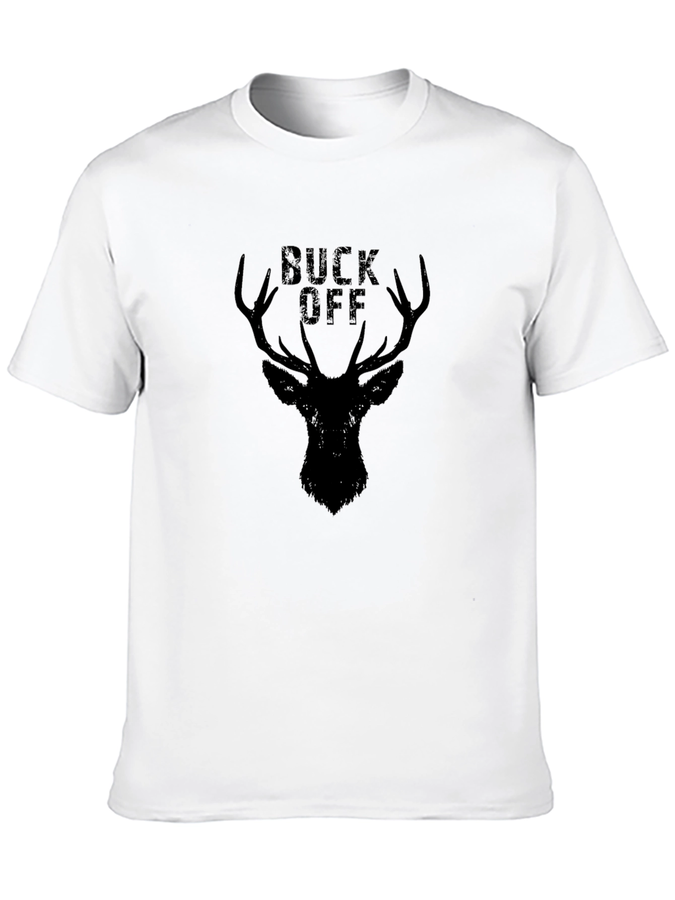 Buck Off Deer Graphic Tee - Black Cotton T-Shirt