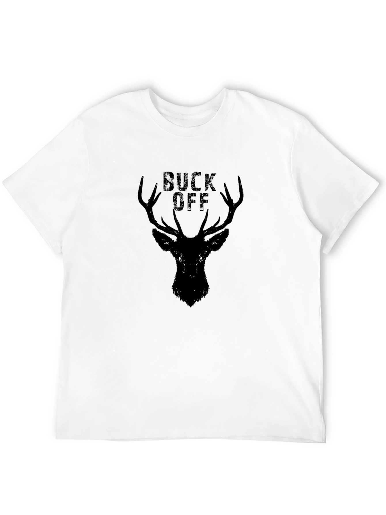 Buck Off Deer Graphic Tee - Black Cotton T-Shirt
