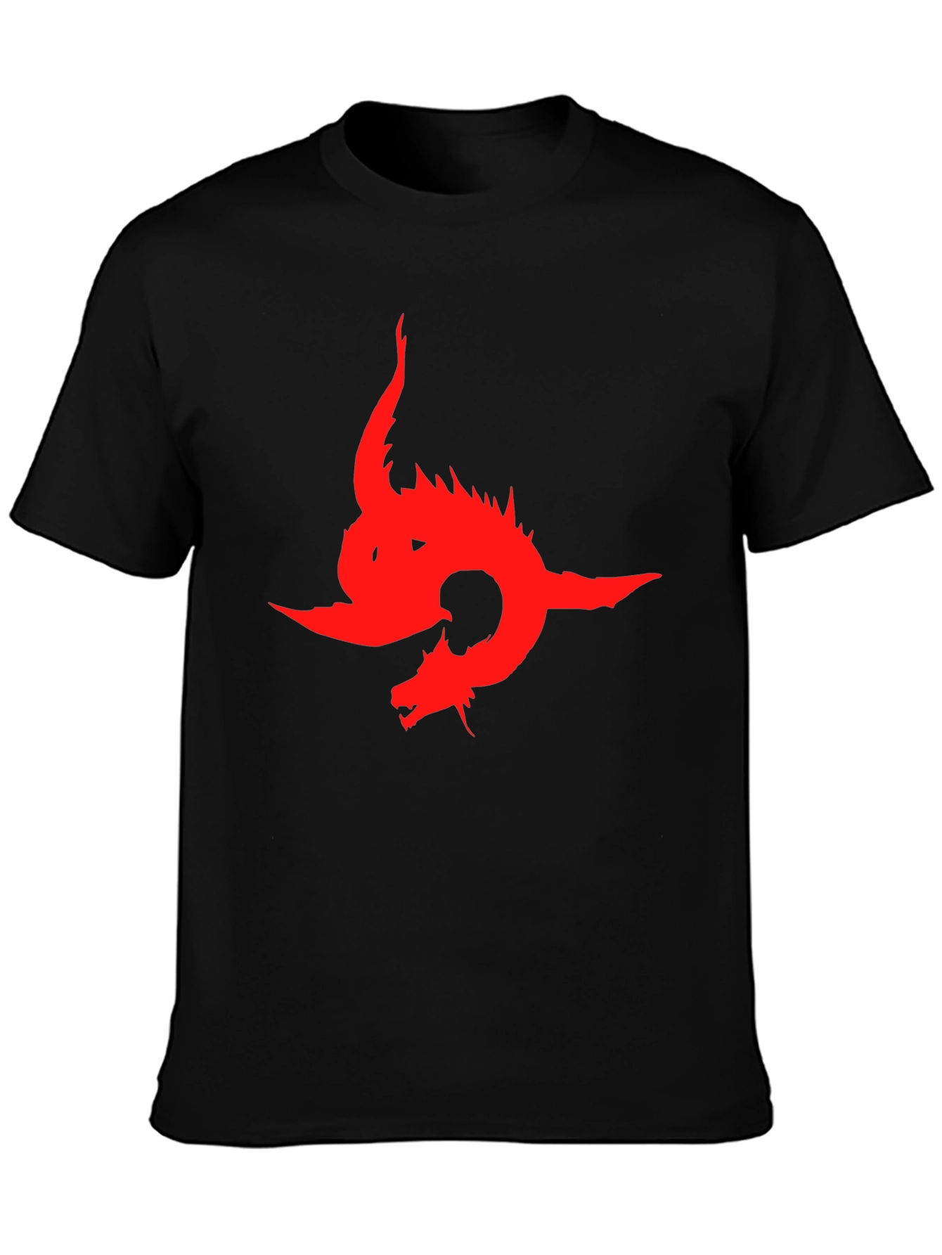 Dragon Graphic Print T-Shirt - Bold Red Design