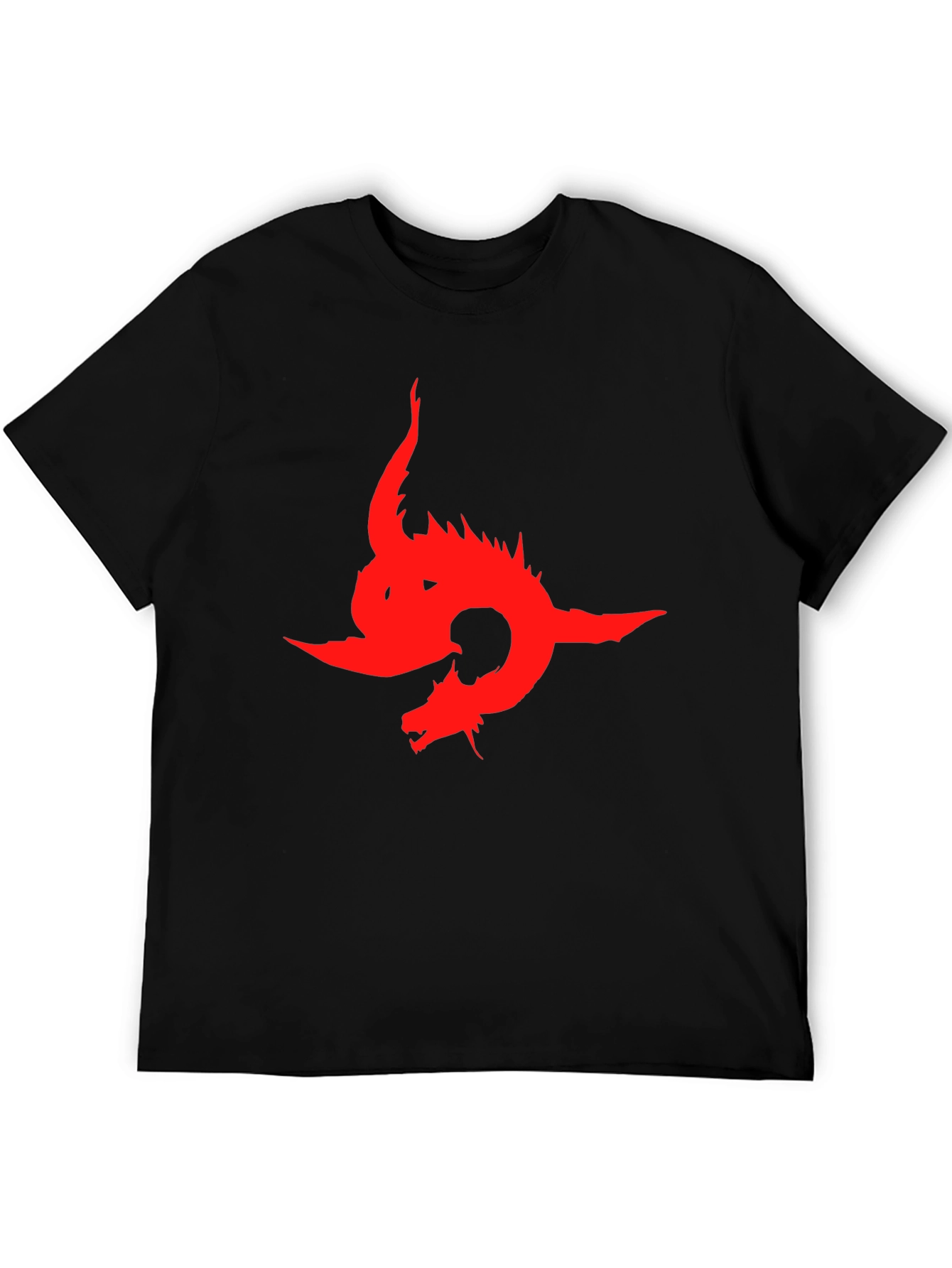 Dragon Graphic Print T-Shirt - Bold Red Design