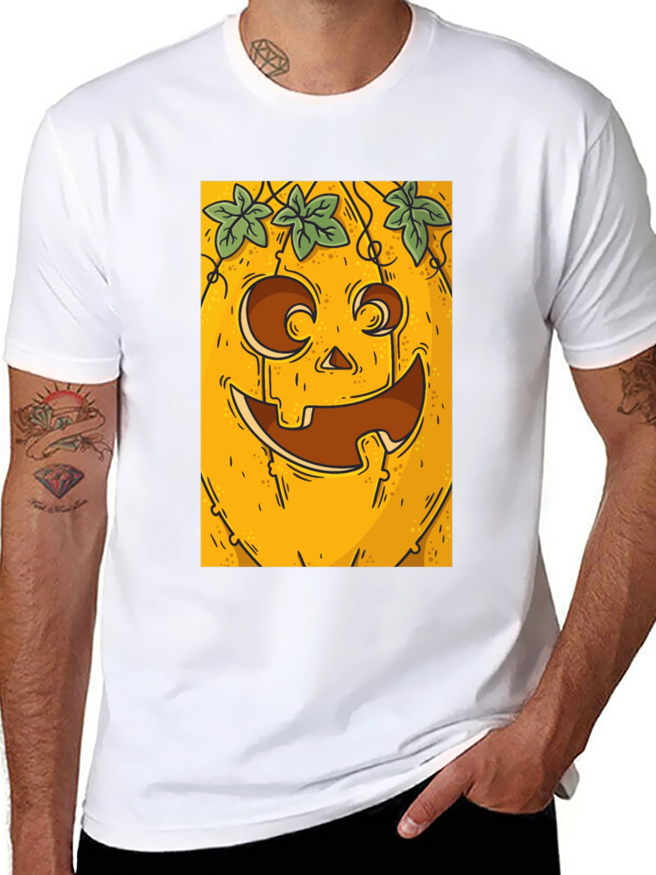 Spooky Pumpkin Graphic Tee - Halloween Shirt