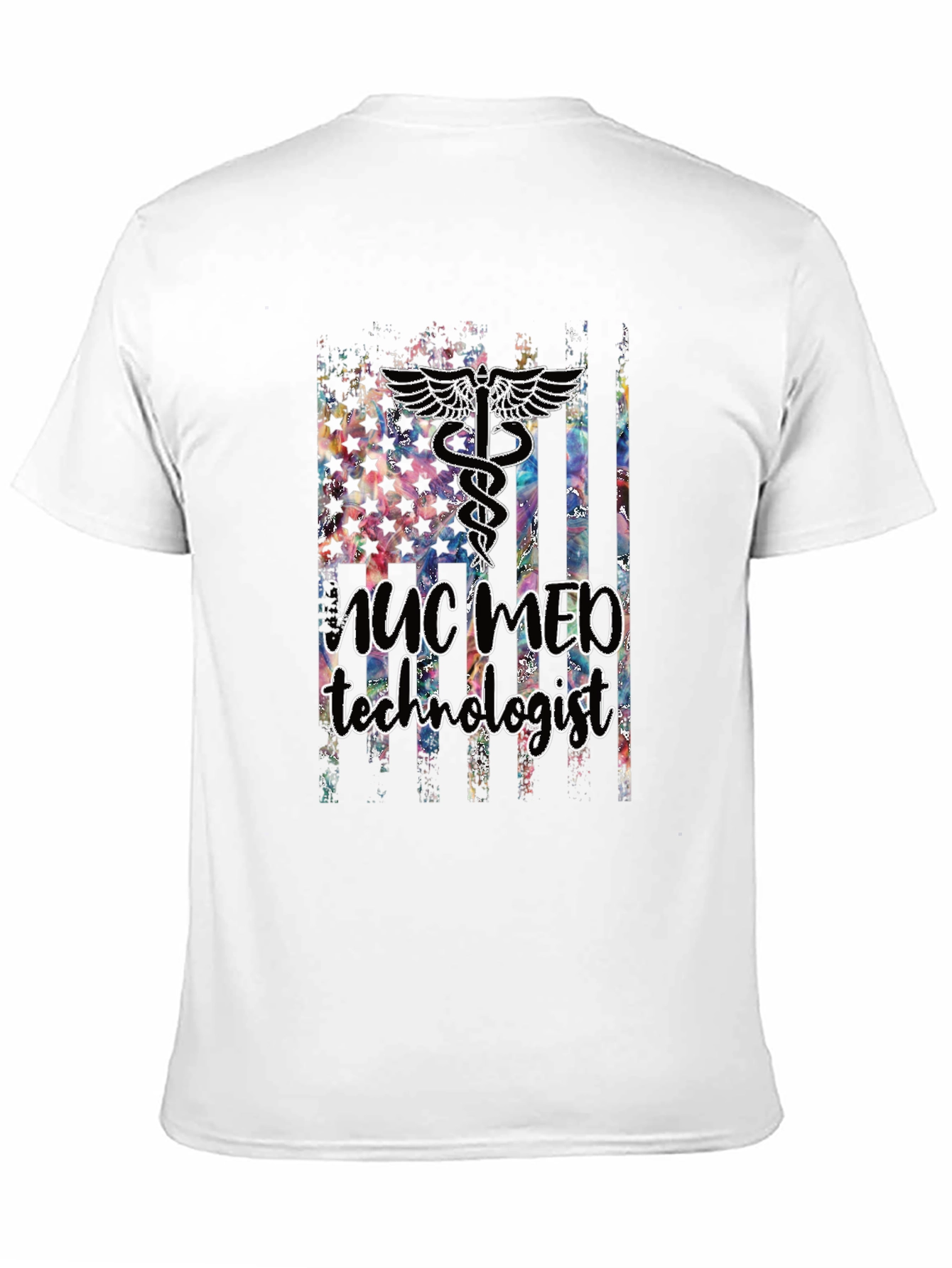 Nuclear Med Tech T-Shirt - American Flag Design