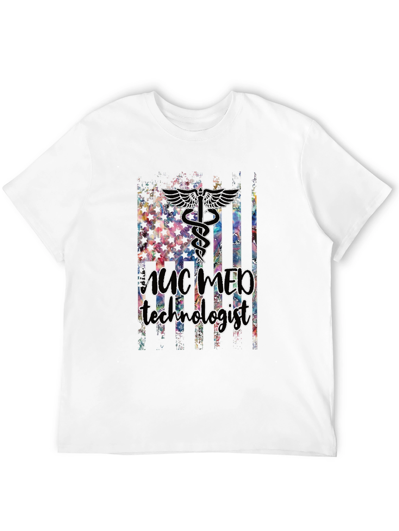 Nuclear Med Tech T-Shirt - American Flag Design