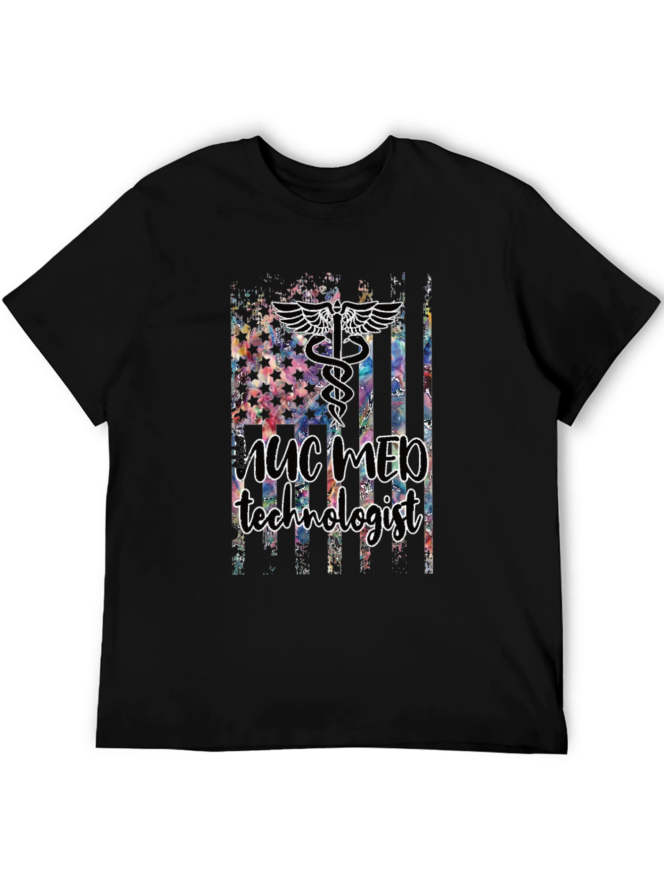 Nuclear Med Tech T-Shirt - American Flag Design