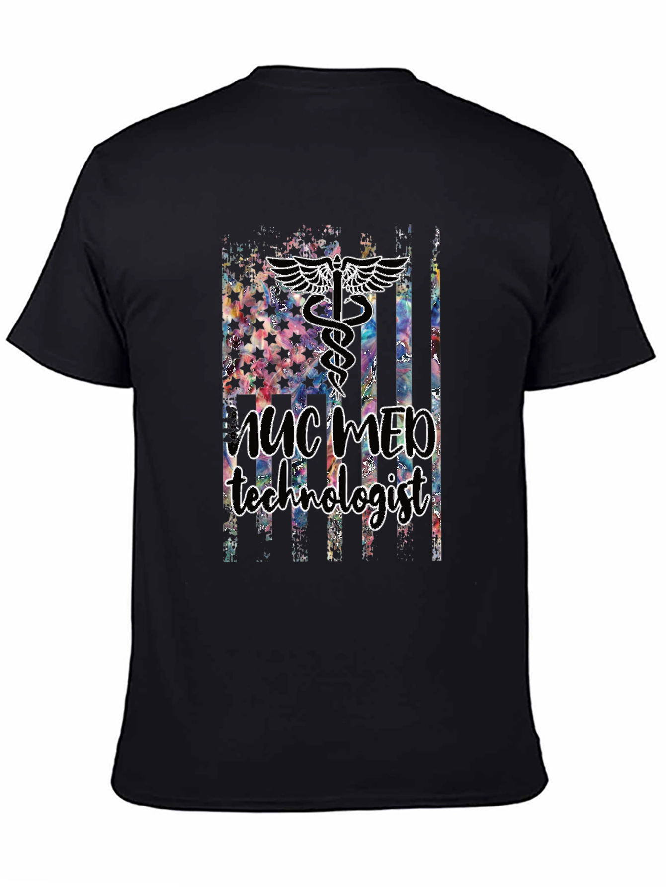 Nuclear Med Tech T-Shirt - American Flag Design