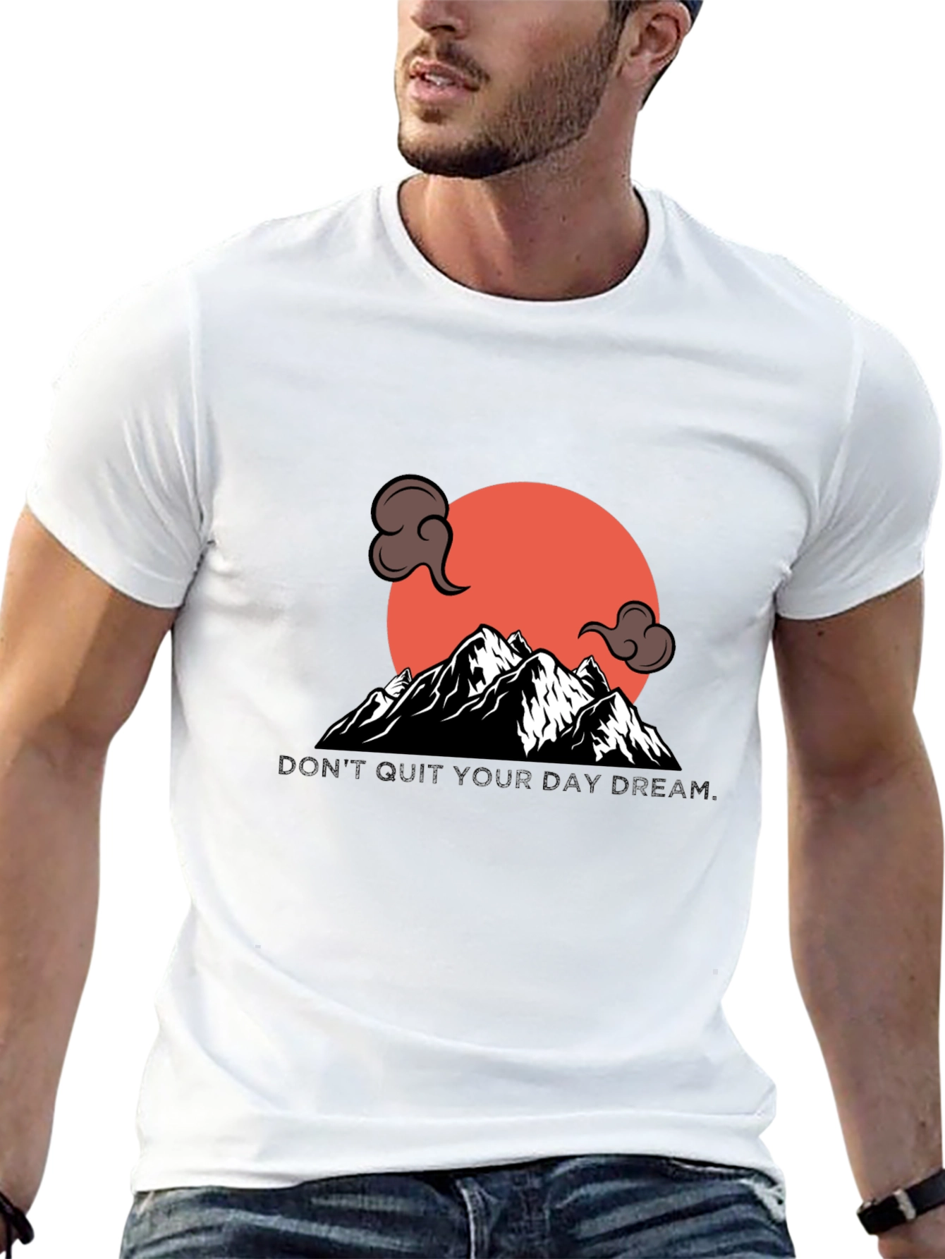 Mountain Sunset Graphic Tee - Stylish Black T-Shirt