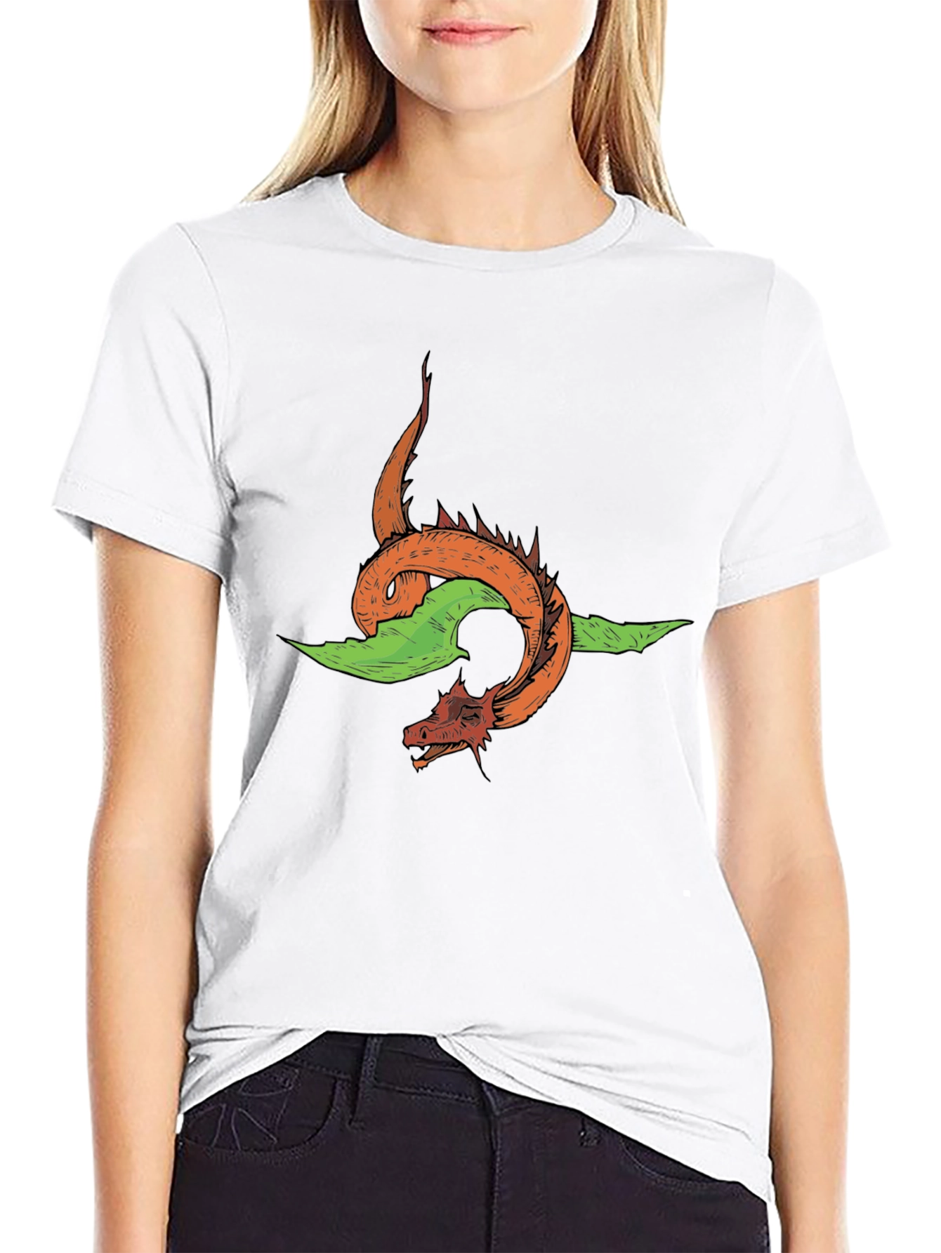 Dragon Graphic Tee - Black Cotton T-Shirt