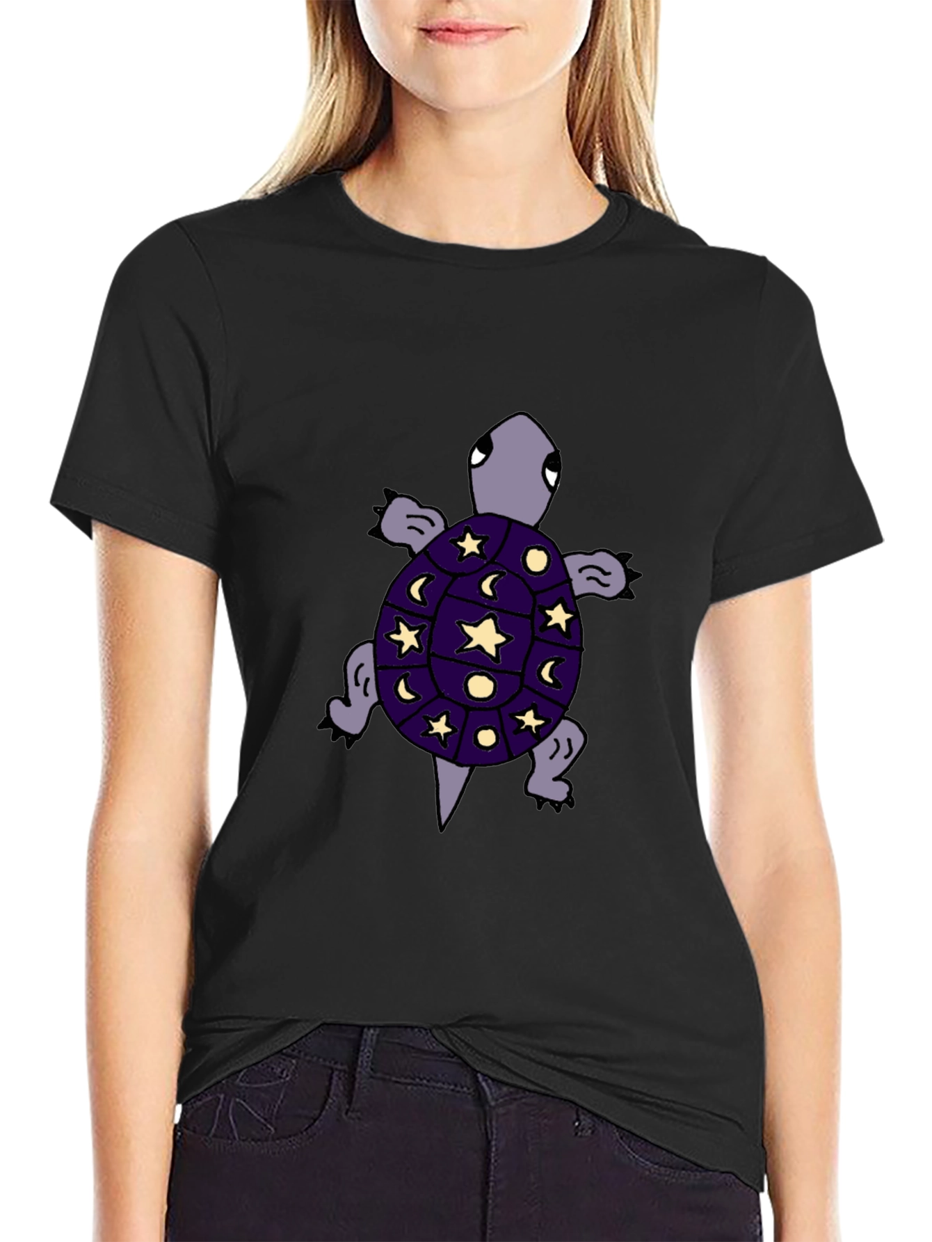 Cosmic Turtle Graphic Tee - Unique Starry Night Design