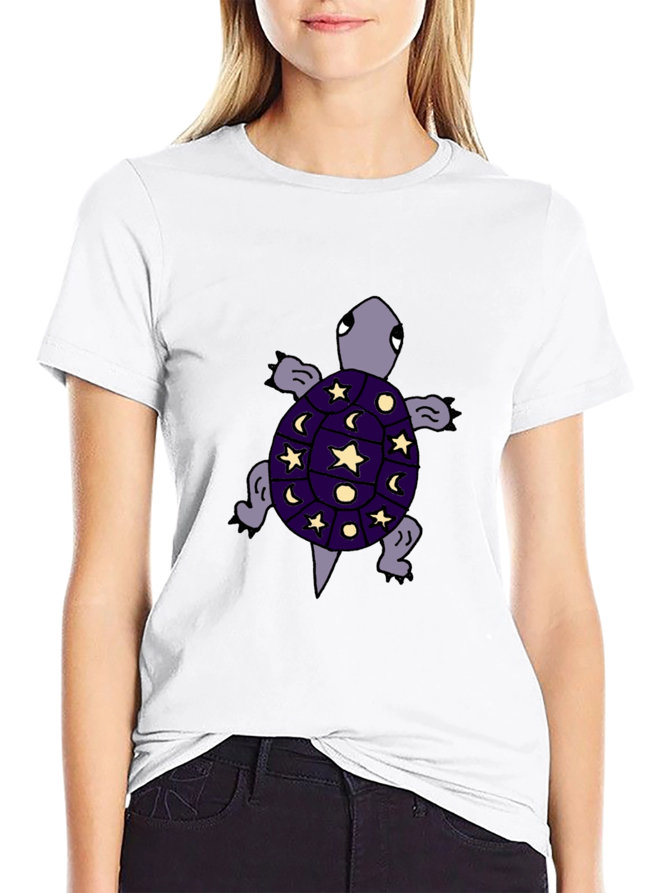 Cosmic Turtle Graphic Tee - Unique Starry Night Design